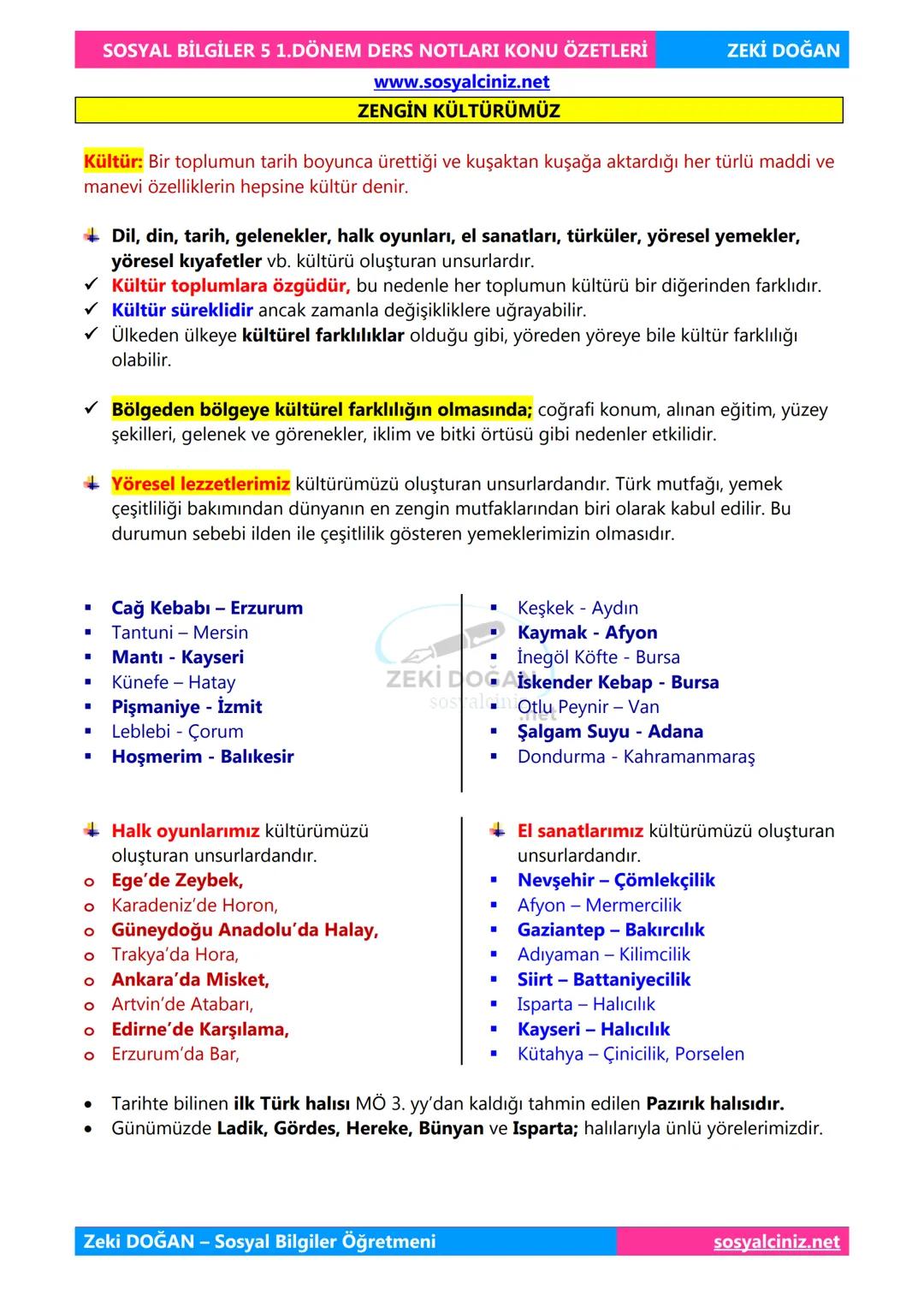 SOSYAL BİLGİLER 5
DERS NOTLARI
KONU ÖZETLERİ
Zeki DOGAN
00
Sosyal Bilgiler Öğretmeni
www.sosyalciniz.net
ZEKİ DOĞAN
sosyalciniz.net # S