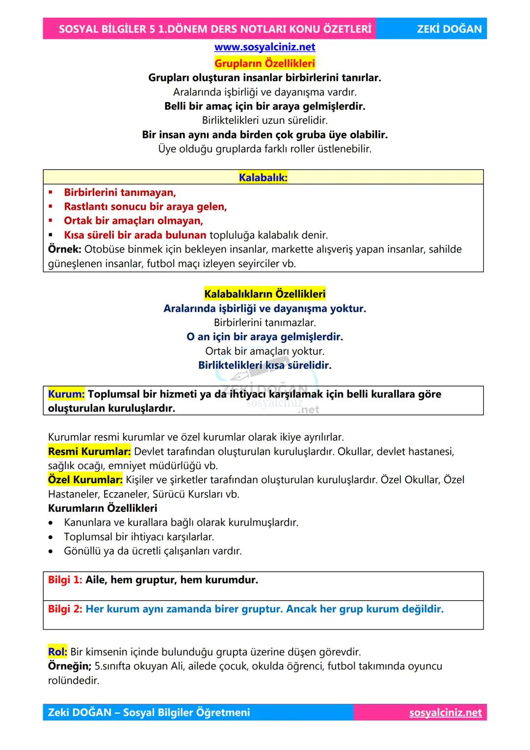 SOSYAL BİLGİLER 5
DERS NOTLARI
KONU ÖZETLERİ
Zeki DOGAN
00
Sosyal Bilgiler Öğretmeni
www.sosyalciniz.net
ZEKİ DOĞAN
sosyalciniz.net # S