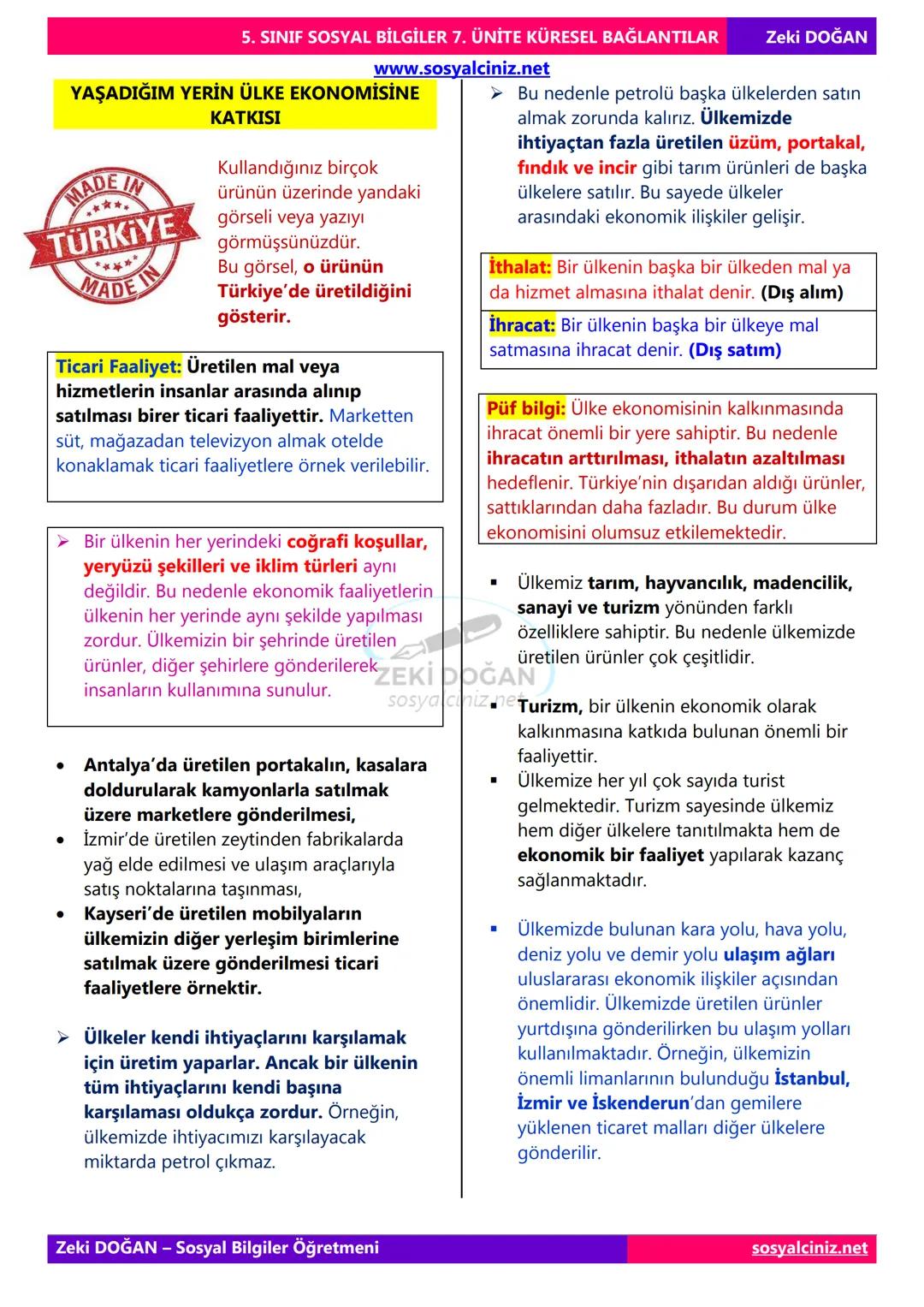 SOSYAL BİLGİLER 5
DERS NOTLARI
KONU ÖZETLERİ
Zeki DOGAN
00
Sosyal Bilgiler Öğretmeni
www.sosyalciniz.net
ZEKİ DOĞAN
sosyalciniz.net # S