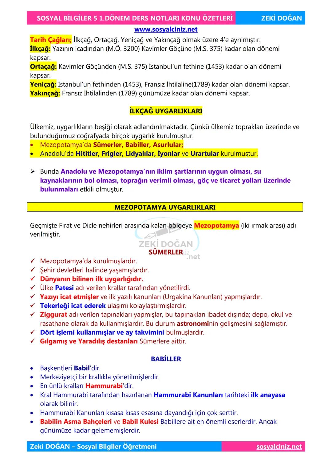 SOSYAL BİLGİLER 5
DERS NOTLARI
KONU ÖZETLERİ
Zeki DOGAN
00
Sosyal Bilgiler Öğretmeni
www.sosyalciniz.net
ZEKİ DOĞAN
sosyalciniz.net # S