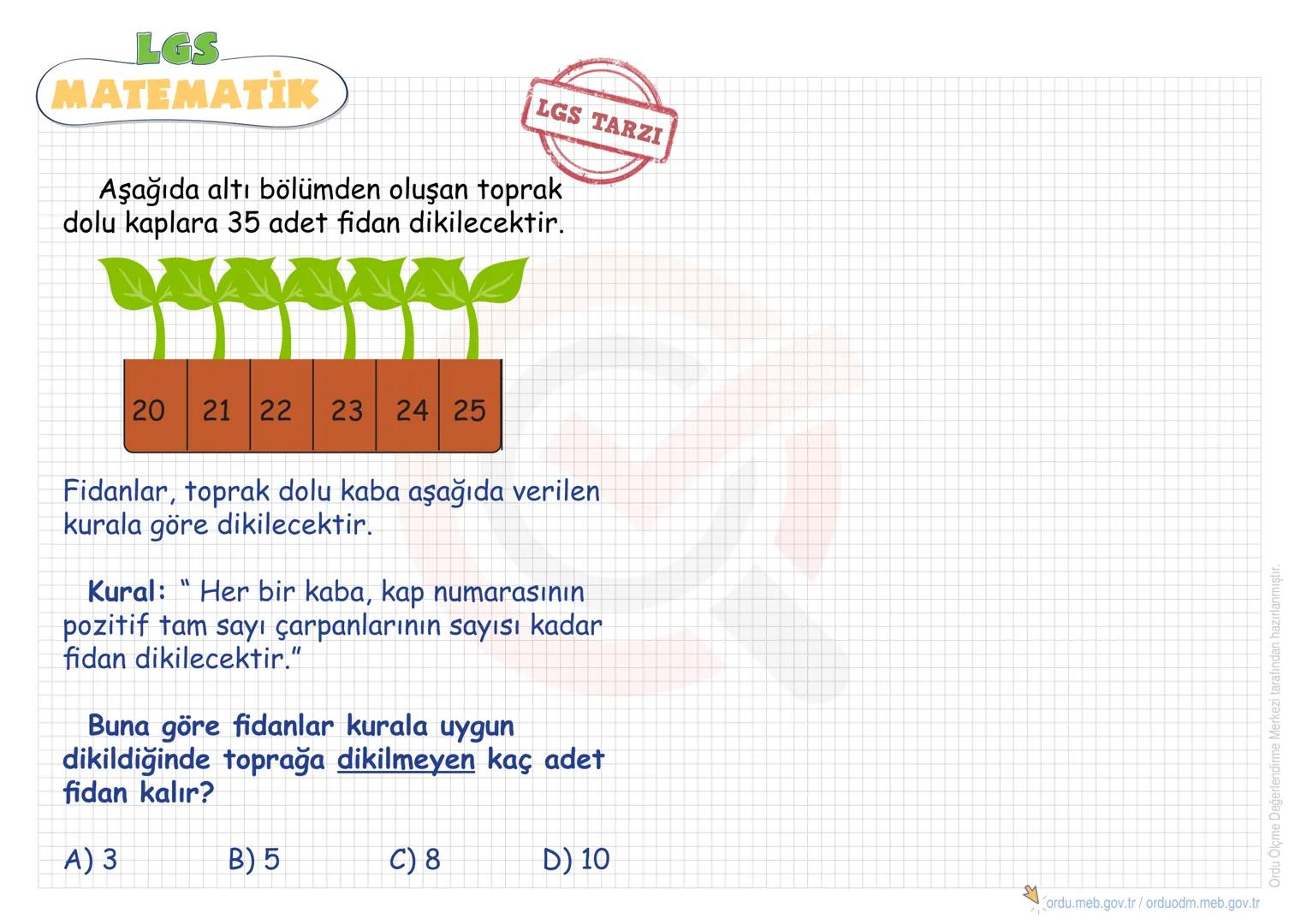 LGS
MATEMATİK
ÇARPANLAR VE KATLAR
•Pozitif Tam Sayıların
Çarpanlarını(Bölenlerini)
Bulma
•Asal Sayılar
• Asal Çarpanlara Ayırma
•EBOB
• Aral
