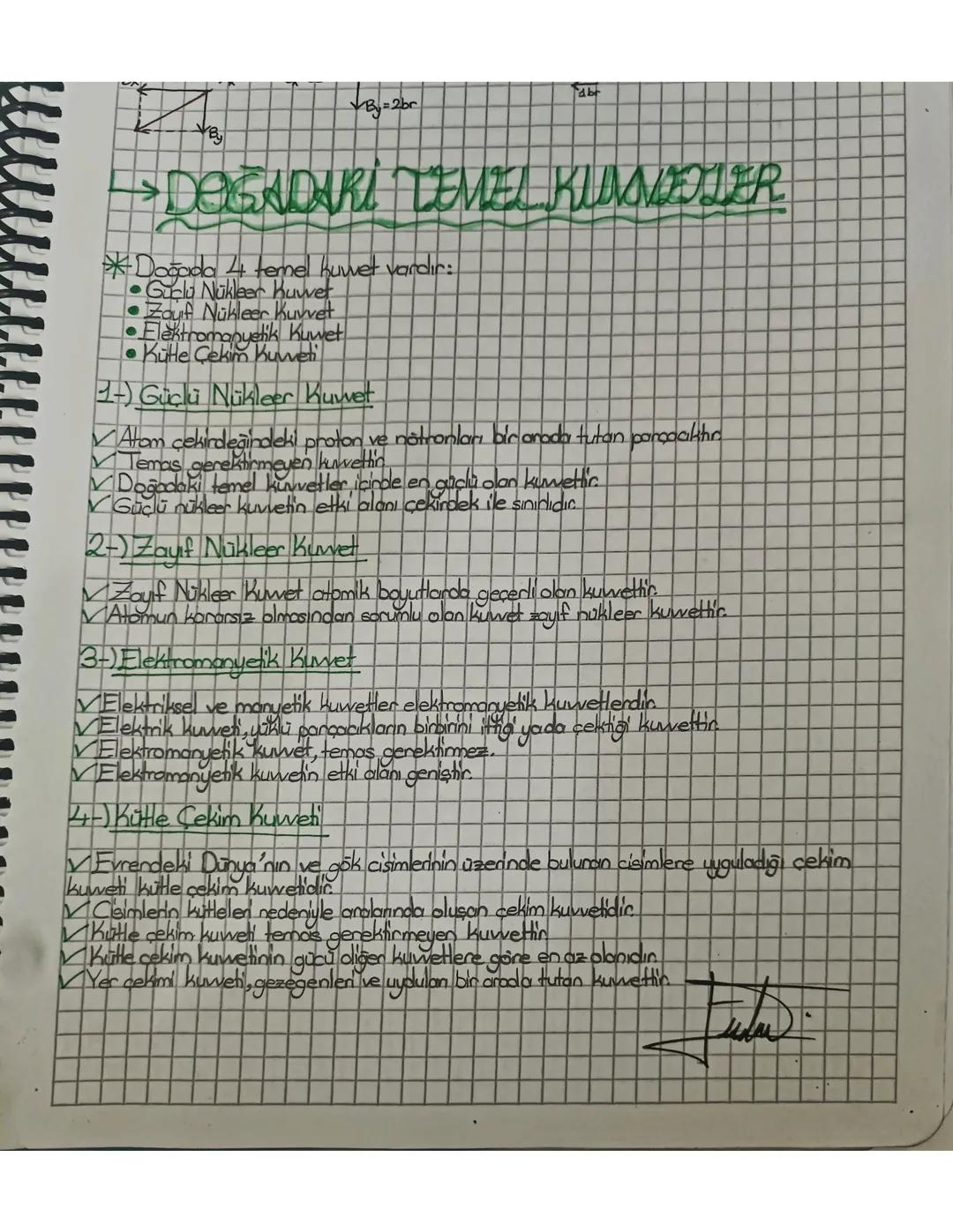 By
By=2br
→DOĞADARI TEMEL KUVVETLER
*Doğada 4 temel kuwet vardır:
- Guclu Nükleer huwet
- Zauif Nükleer Kuvvet
- Elektromanyetik Kuwet
- K