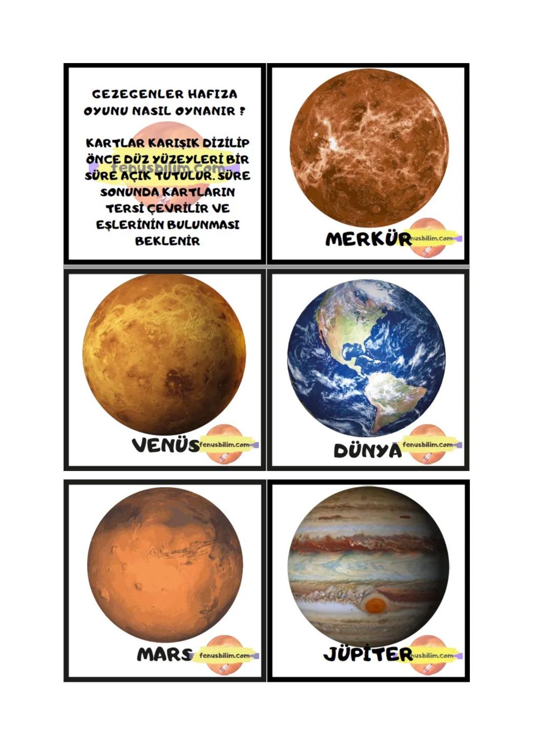 # GEZEGENLER HAFIZA
# OYUNU NASIL OYNANIR?
KARTLAR KARIŞIK DİZİLİP
ÖNCE DÜZ YÜZEYLERİ BİR
SÜRE AÇIK TUTULUR. SÜRE
SONUNDA KARTLARIN
TERSİ Ç