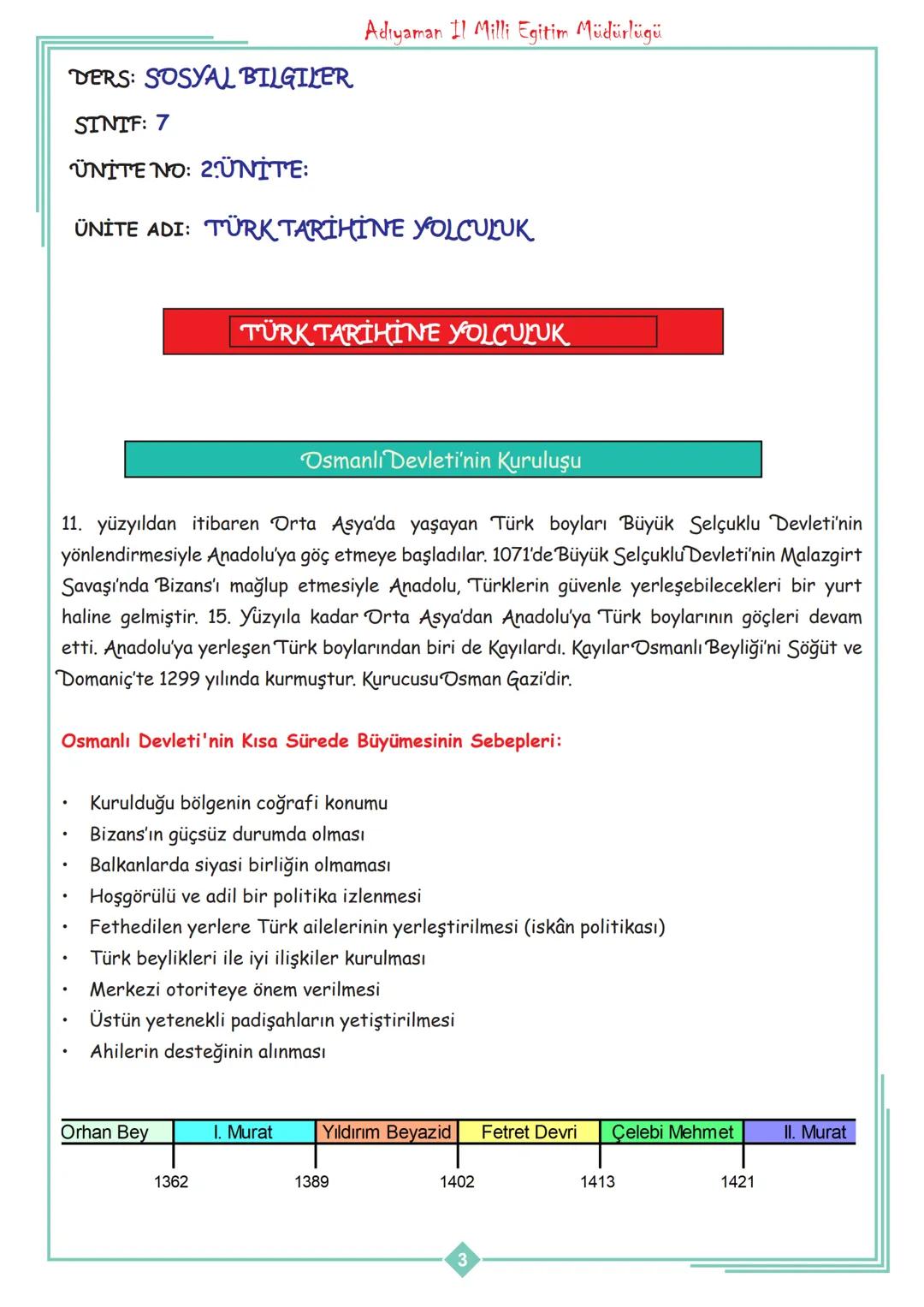 # Adıyaman
# İl Milli Eğitim Müdürlüğü
Ders: Sosyal Bilgiler
Sınıf: 7
Ünite: 2
Adıyaman
2021 --- OCR Start ---
Adıyaman Il Milli Egitim Mü
