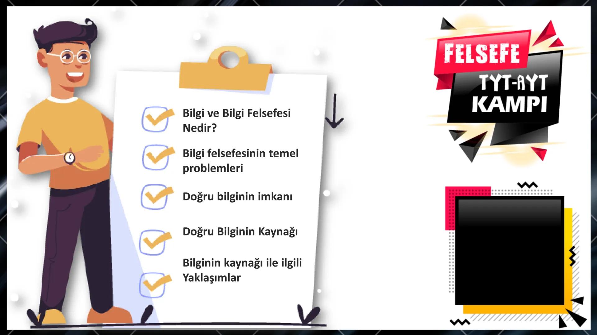 --- OCR Start ---
Bilgi ve Bilgi Felsefesi
Nedir?
↓
Bilgi felsefesinin temel
problemleri
Doğru bilginin imkanı
Doğru Bilginin Kaynağı
Bilgin