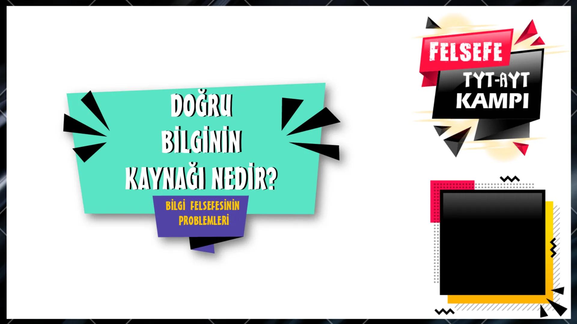--- OCR Start ---
Bilgi ve Bilgi Felsefesi
Nedir?
↓
Bilgi felsefesinin temel
problemleri
Doğru bilginin imkanı
Doğru Bilginin Kaynağı
Bilgin
