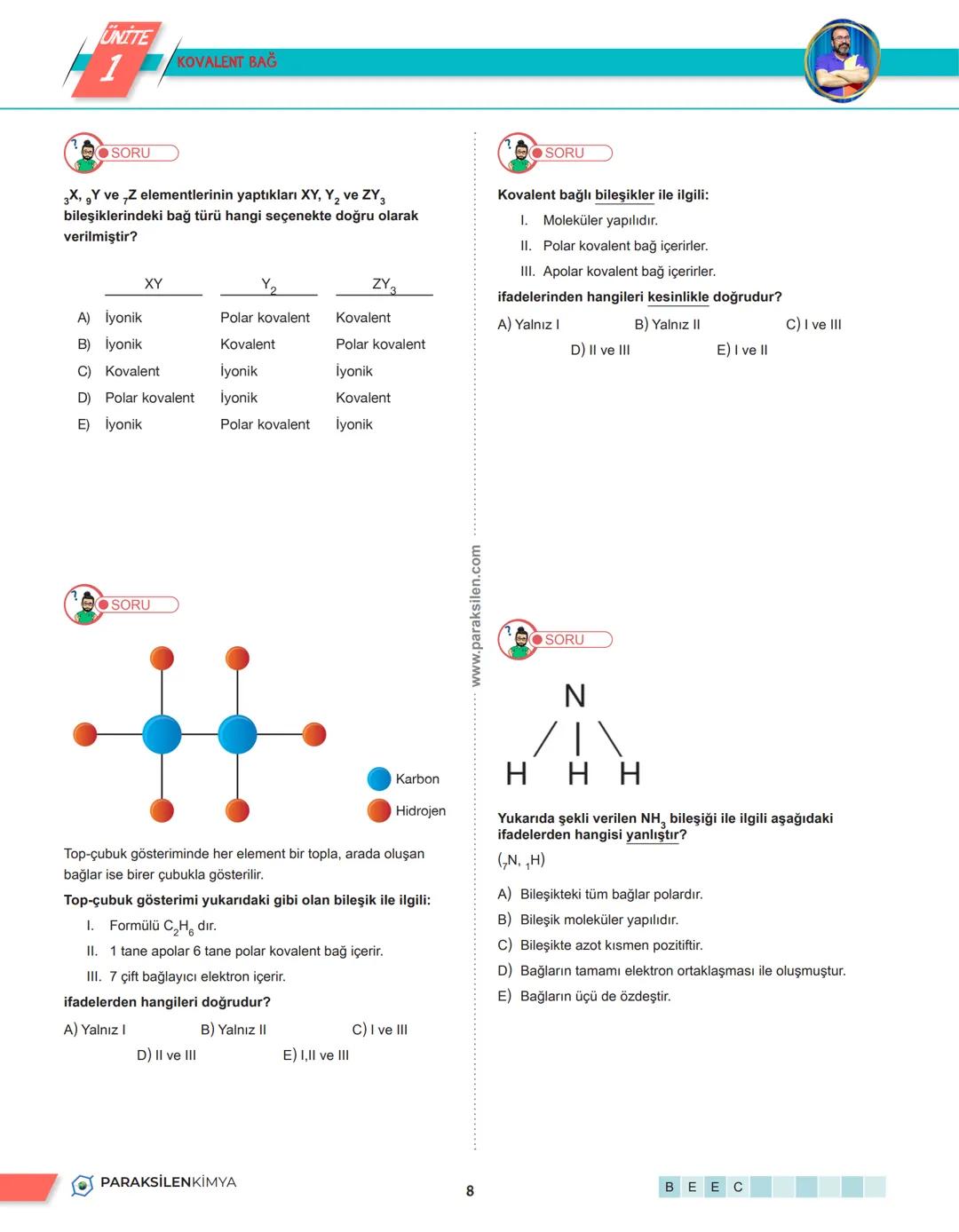 # 2. TEMA
2.1. ETKİLEŞİMLER
PARAKSİLENKİMYA
1 UNITE
1
METALIK BAĞ
METALİK BAĞ
Maddeyi oluşturan taneciklerin tamamı (atomlar,
moleküller