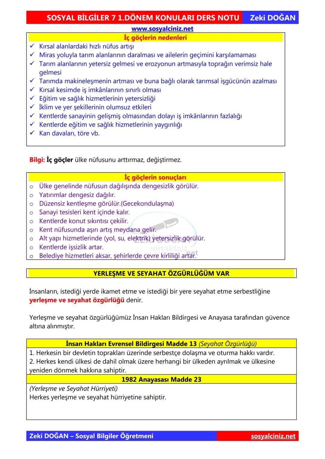 SOSYAL BİLGİLER 7
DERS NOTLARI
KONU ÖZETLERİ
Zeki DOGAN
00
Sosyal Bilgiler Öğretmeni
www.sosyalciniz.net
ZEKİ DOĞAN
sosyalciniz.net # S