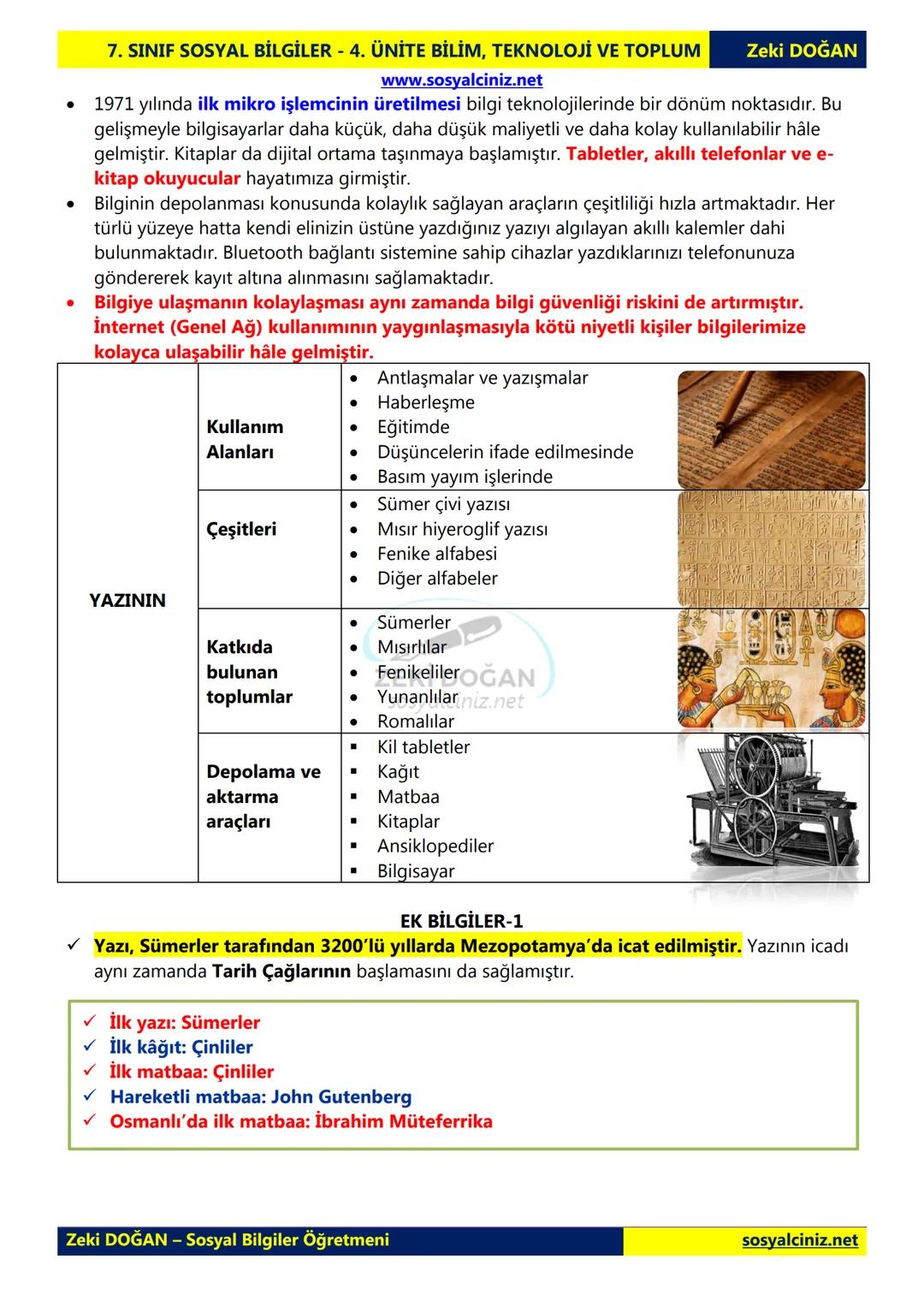 SOSYAL BİLGİLER 7
DERS NOTLARI
KONU ÖZETLERİ
Zeki DOGAN
00
Sosyal Bilgiler Öğretmeni
www.sosyalciniz.net
ZEKİ DOĞAN
sosyalciniz.net # S