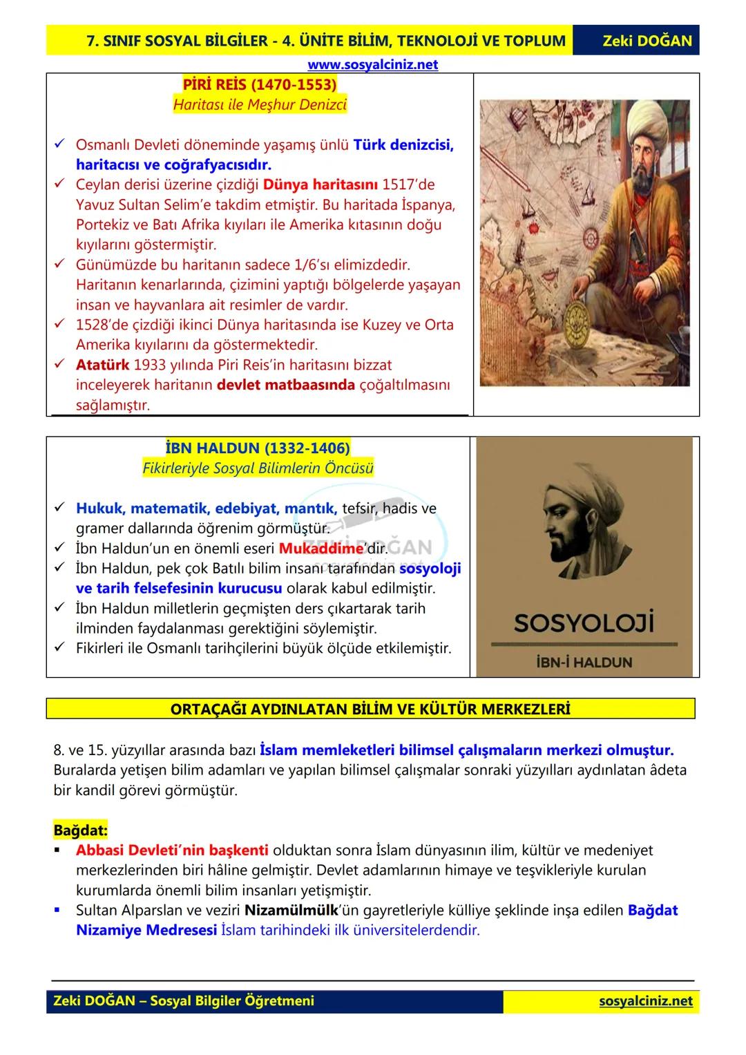 SOSYAL BİLGİLER 7
DERS NOTLARI
KONU ÖZETLERİ
Zeki DOGAN
00
Sosyal Bilgiler Öğretmeni
www.sosyalciniz.net
ZEKİ DOĞAN
sosyalciniz.net # S