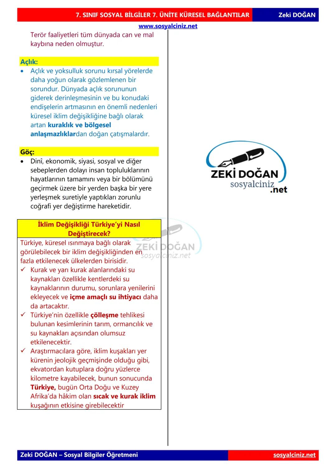 SOSYAL BİLGİLER 7
DERS NOTLARI
KONU ÖZETLERİ
Zeki DOGAN
00
Sosyal Bilgiler Öğretmeni
www.sosyalciniz.net
ZEKİ DOĞAN
sosyalciniz.net # S