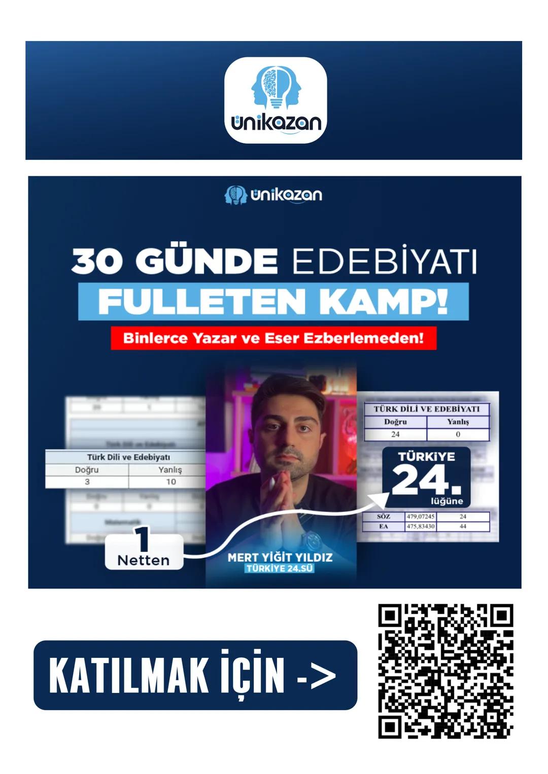 --- OCR Start ---
unikazan
ünikazan
ÜNİKAZAN DENEMELERİ
PARAGRAF
DENEMESİ 3
Daha fazla içerikler için www.ünikazan.com adresini
ziyaret edeb