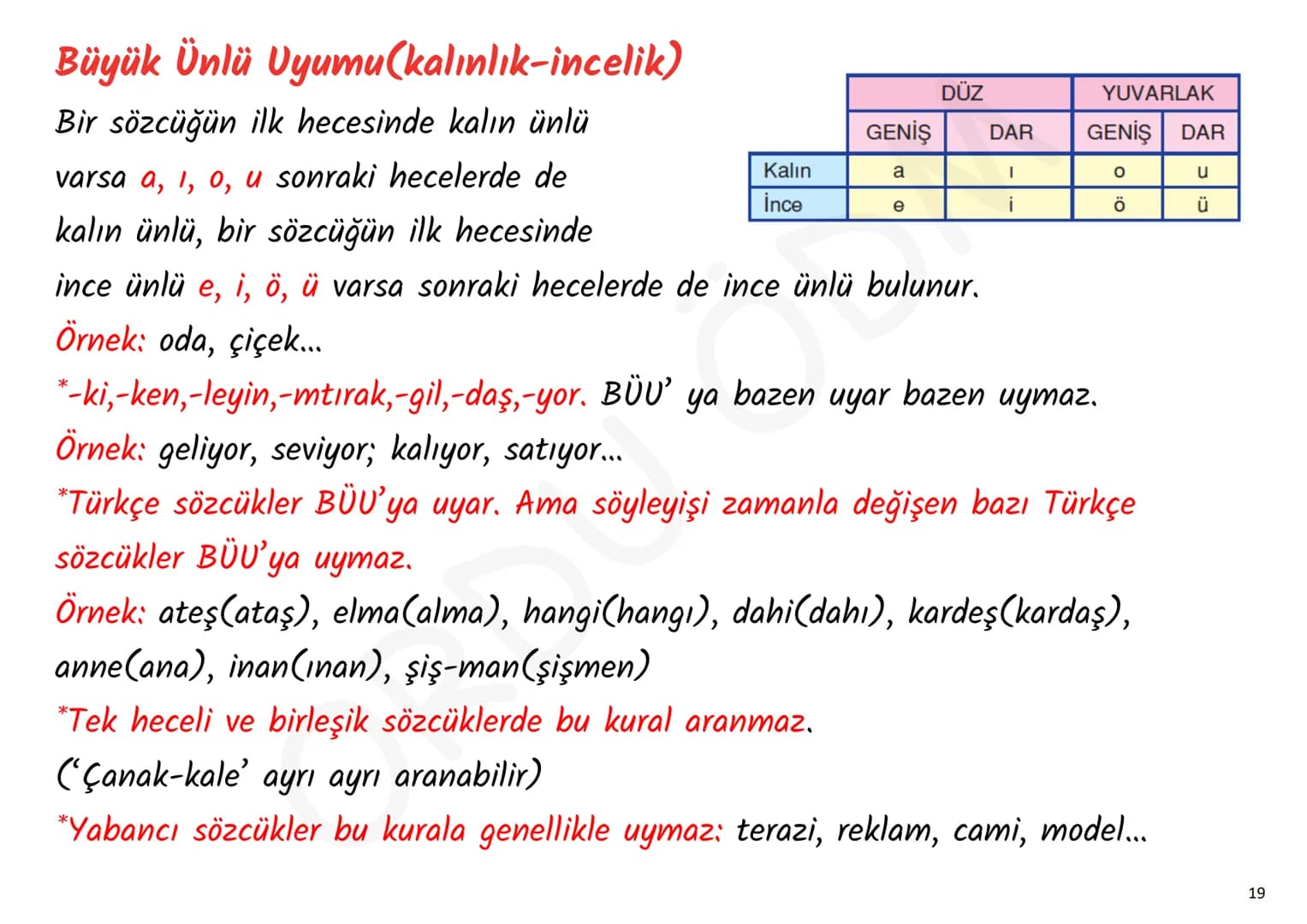 YKS-TÜRKÇE
SES BİLGİSİ
ORDU ÖDM # 1. Ünsüz Yumuşaması (Değişmesi)
p, ç, t, k ünsüzlerinden
biriyle biten sözcük ünlüyle
başlayan bir ek a