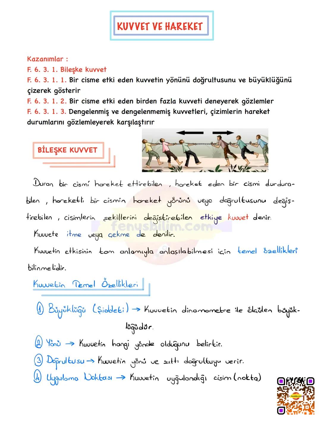 6. Sınıf fen Bileşke kuvvet