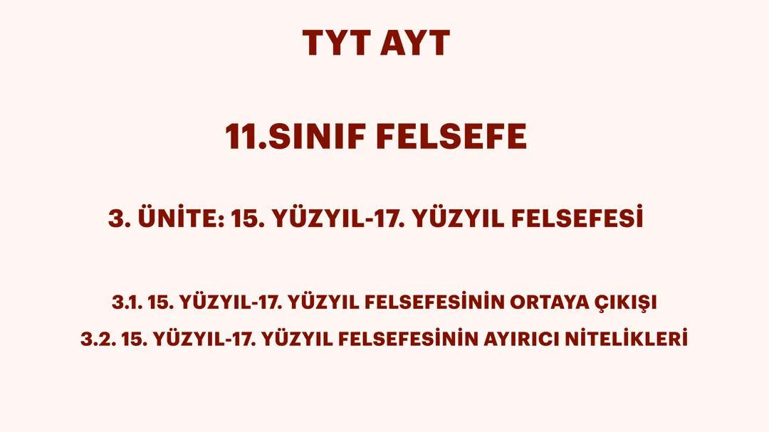 15 yy -17 yy felsefesi
