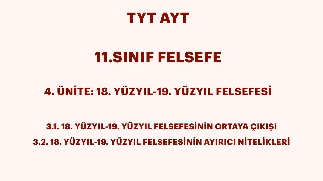 18 yy-19 yy felsefesi