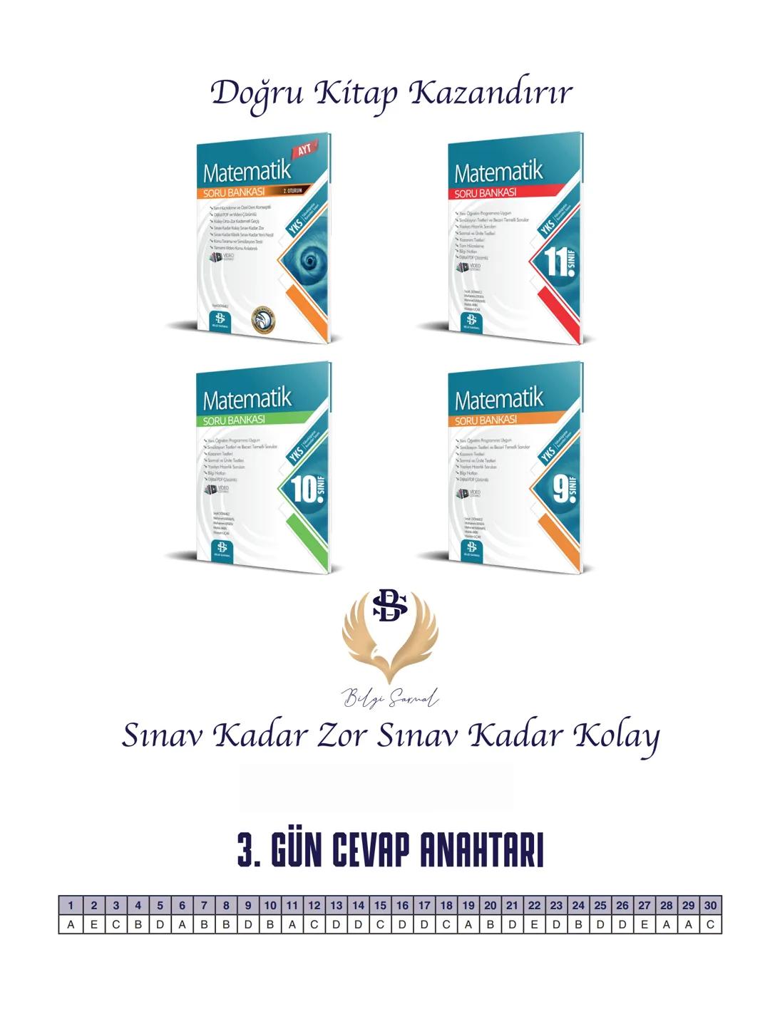 ***
BİLGİ SARMAL YAYINLARI
MATEMATİK ZÜMRESİ
Seyit DÖNMEZ
Hüseyin UÇAR
Mehmet FIRAT
Celal DEMİR
Sermet DEMİR
**
Mehmet KARANFİL
Muhlis AKIN