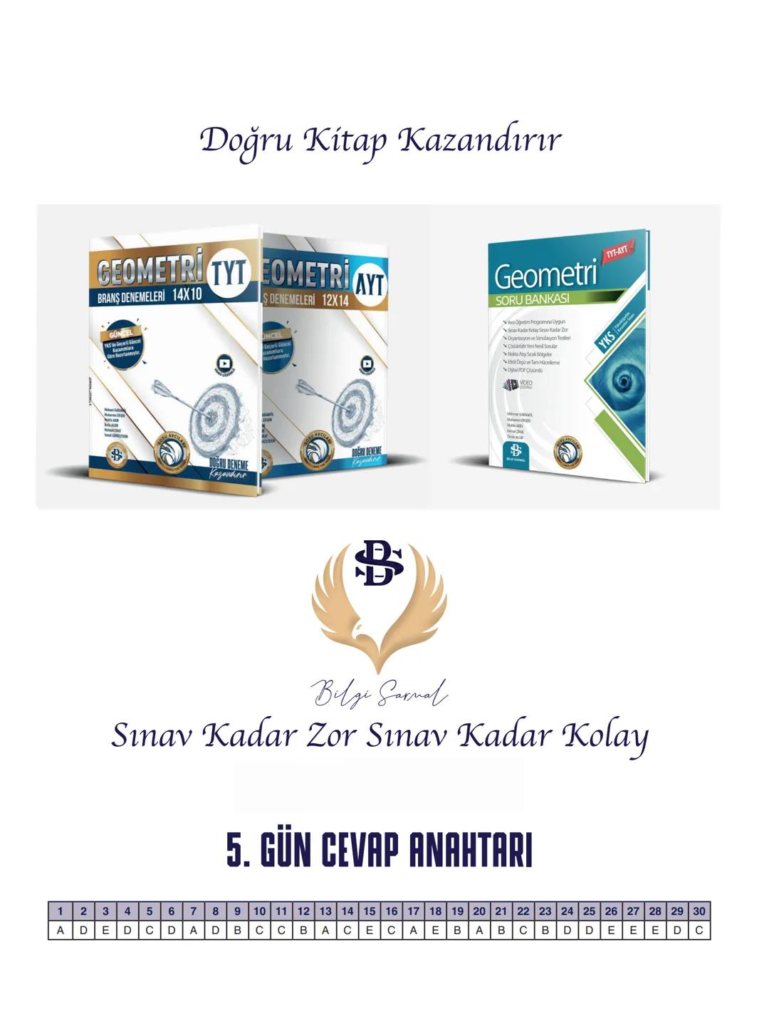 ***
BİLGİ SARMAL YAYINLARI
MATEMATİK ZÜMRESİ
Seyit DÖNMEZ
Hüseyin UÇAR
Mehmet FIRAT
Celal DEMİR
Sermet DEMİR
**
Mehmet KARANFİL
Muhlis AKIN