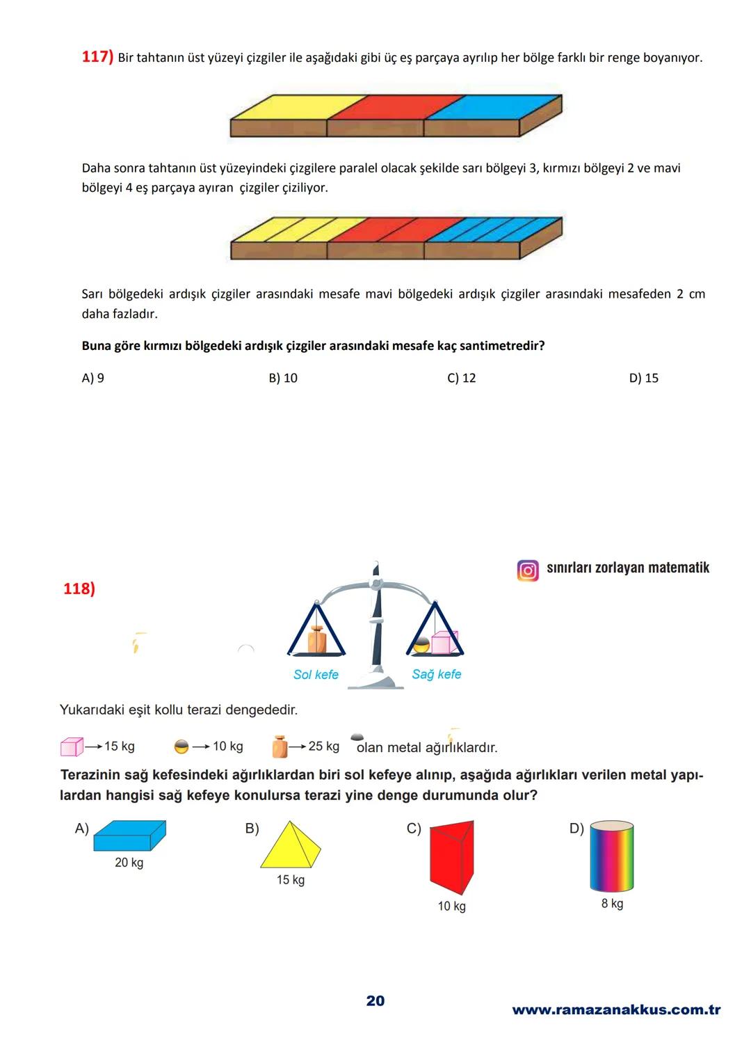 7. SINIF
MATEMATİK
DERSI
ARA TATİL
ÖDEV FASİKÜLÜ
120
SORU
YouTube Çözümlü
CEVAP ANAHTARI EKLİDİR.
Çözümler, YouTube /Sınırları Zorlayan