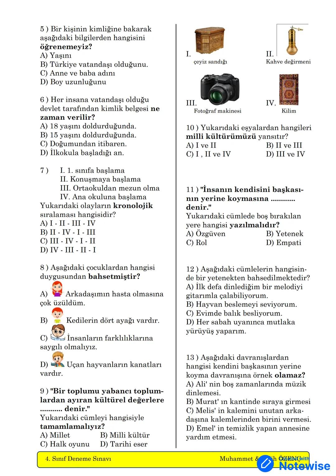 --- OCR Start ---
00
1+1=2
000
4. Sınıf Deneme Sınavı - 1 -
ABC
g
ADI:
SOYADI:
SINIFI :
NO:
Muhammet ÖZENÇ
Salih ÖZENÇ
Kasım - 2018
Created