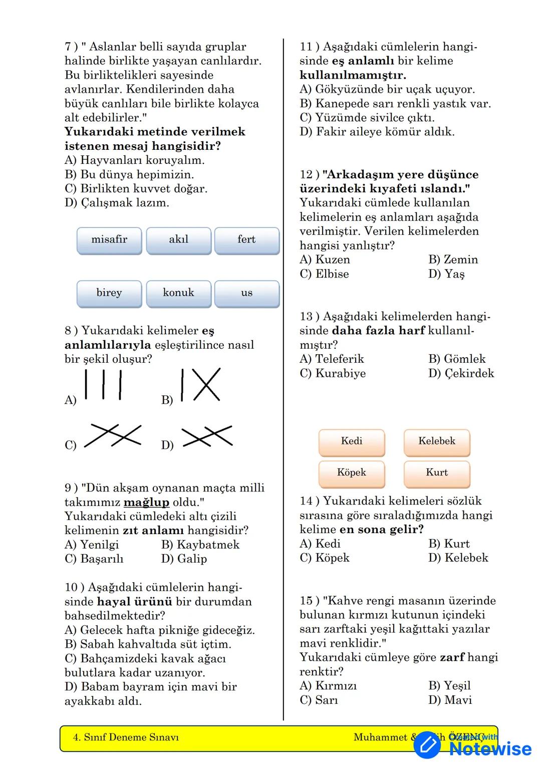 --- OCR Start ---
00
1+1=2
000
4. Sınıf Deneme Sınavı - 1 -
ABC
g
ADI:
SOYADI:
SINIFI :
NO:
Muhammet ÖZENÇ
Salih ÖZENÇ
Kasım - 2018
Created
