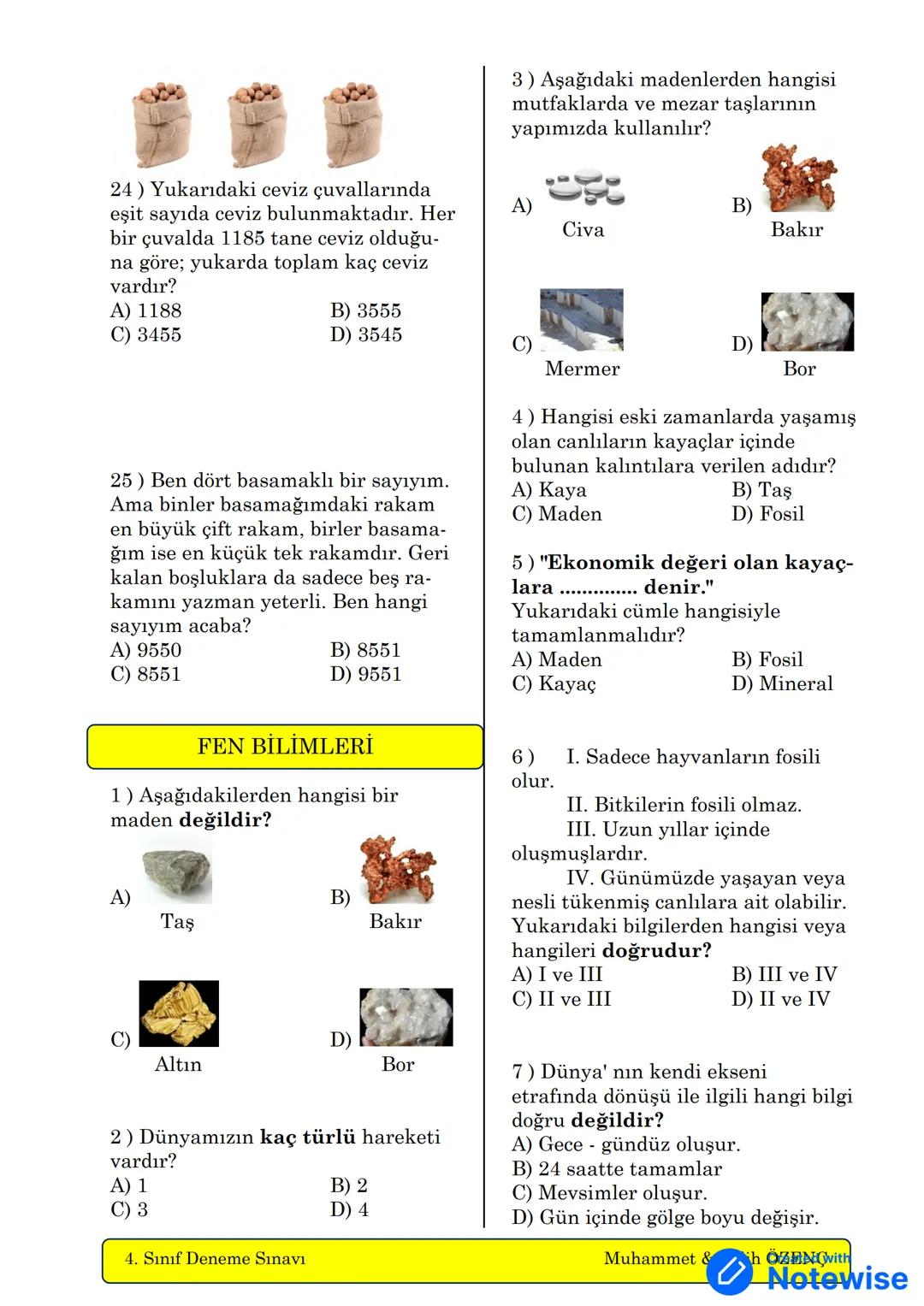 --- OCR Start ---
00
1+1=2
000
4. Sınıf Deneme Sınavı - 1 -
ABC
g
ADI:
SOYADI:
SINIFI :
NO:
Muhammet ÖZENÇ
Salih ÖZENÇ
Kasım - 2018
Created