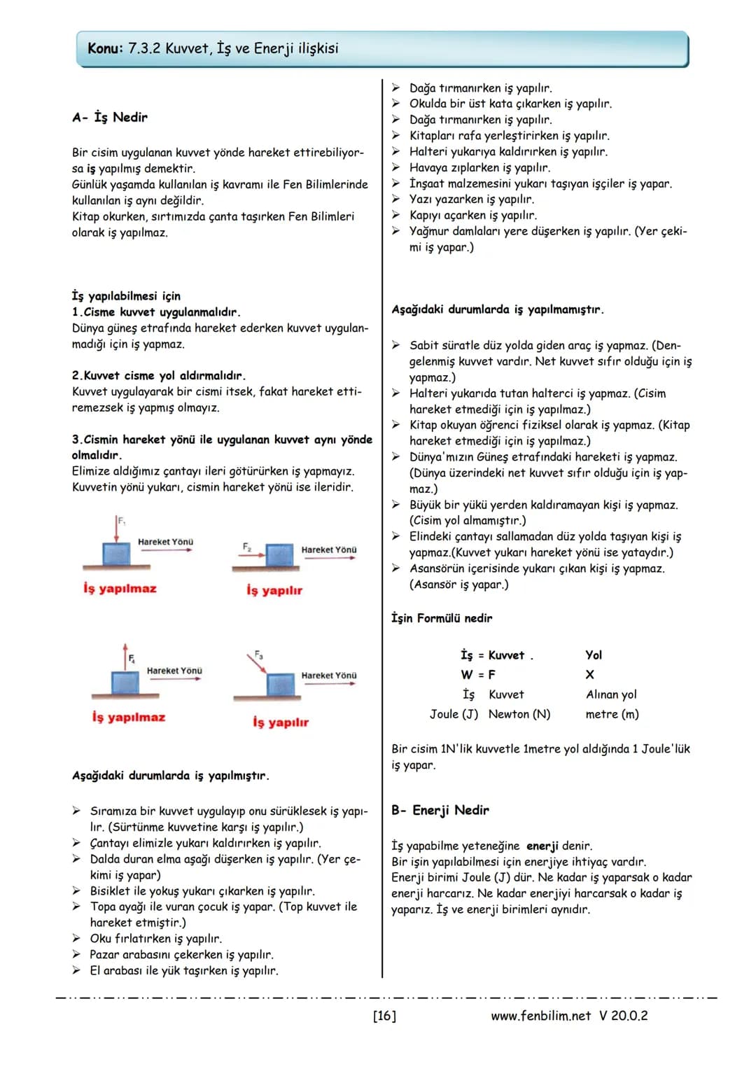 7. Sınıf Fen Bilimleri – 16. sayfa