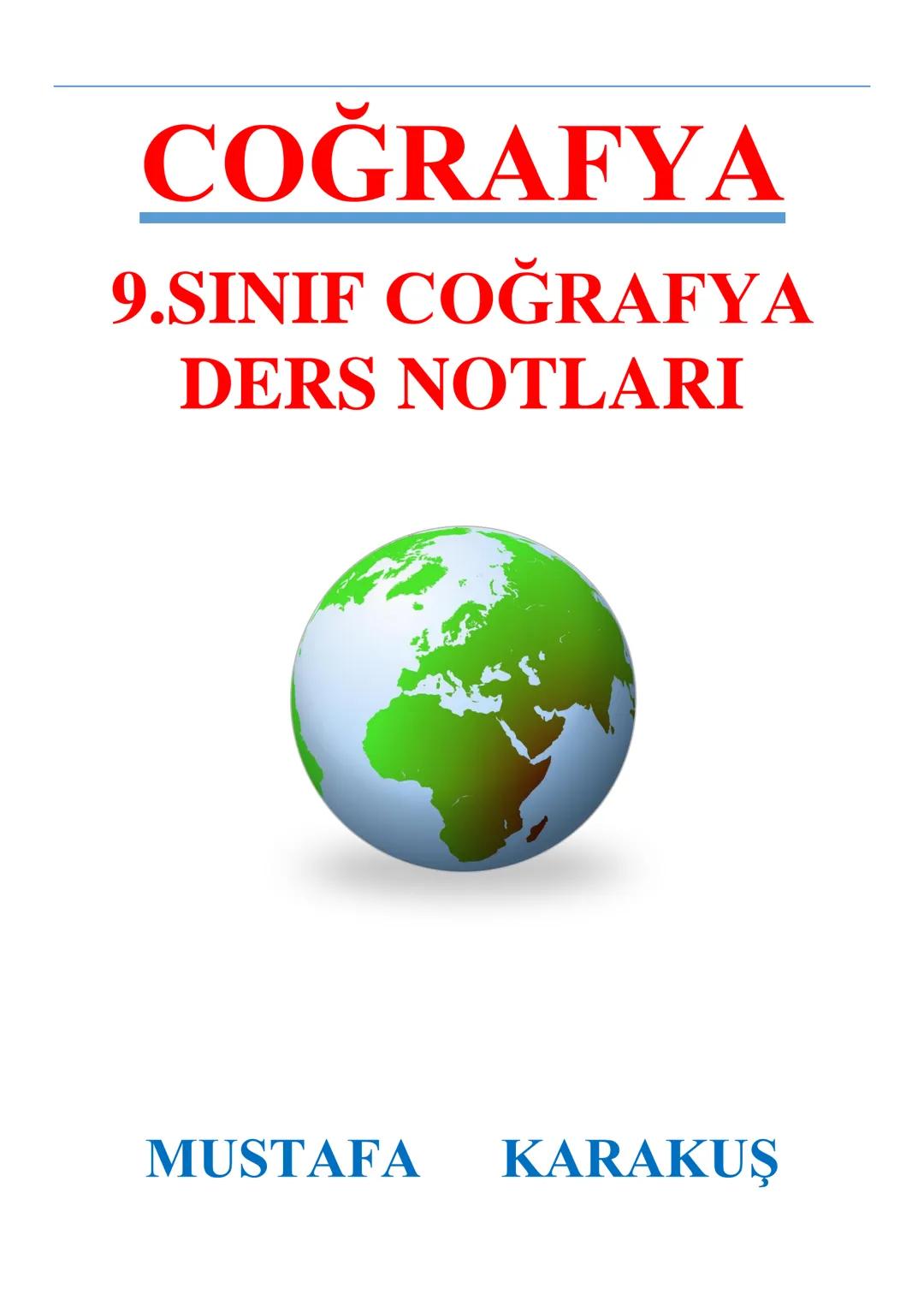 Coğrafya ders notu