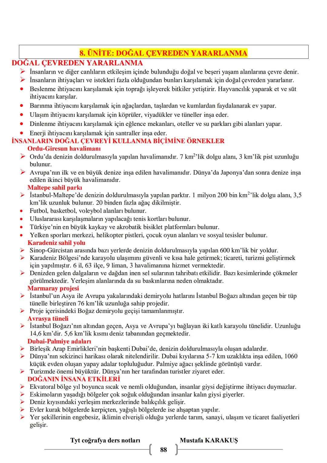 # COĞRAFYA
9.SINIF COĞRAFYA
DERS NOTLARI
MUSTAFA KARAKUŞ # 1. ÜNİTE: DOĞA VE İNSAN
Coğrafya: Doğal ortamı ve doğal ortam ile insan arasın