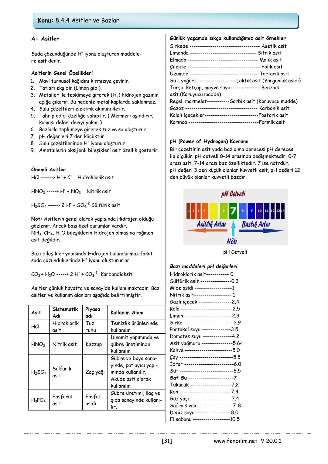 # 8.Sınıf Fen Bilimleri
Ders Notları
Barış ZEREN
Fen Bilimleri Öğretmeni
www.fenbilim.net V 20.0.1 # 1.Ünite: Mevsimler ve İklim
Konu: 8