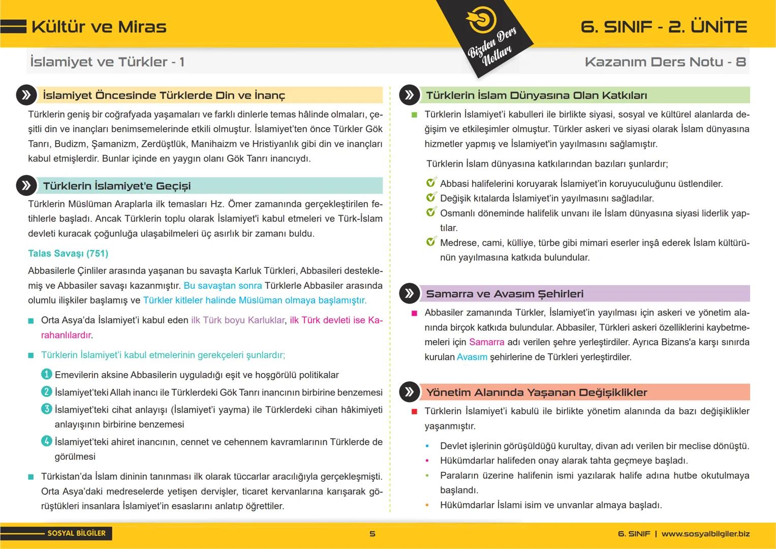 6.SINIF
1, 2, 3, 4, 5 ve
6.ÜNİTE
DERS NOTLARI
sosyalbilgiler.biz
Şeyhmus Yüce # 6.SINIF
# I.ÜNİTE
# DERS NOTLARI
sosyalbilgiler.biz