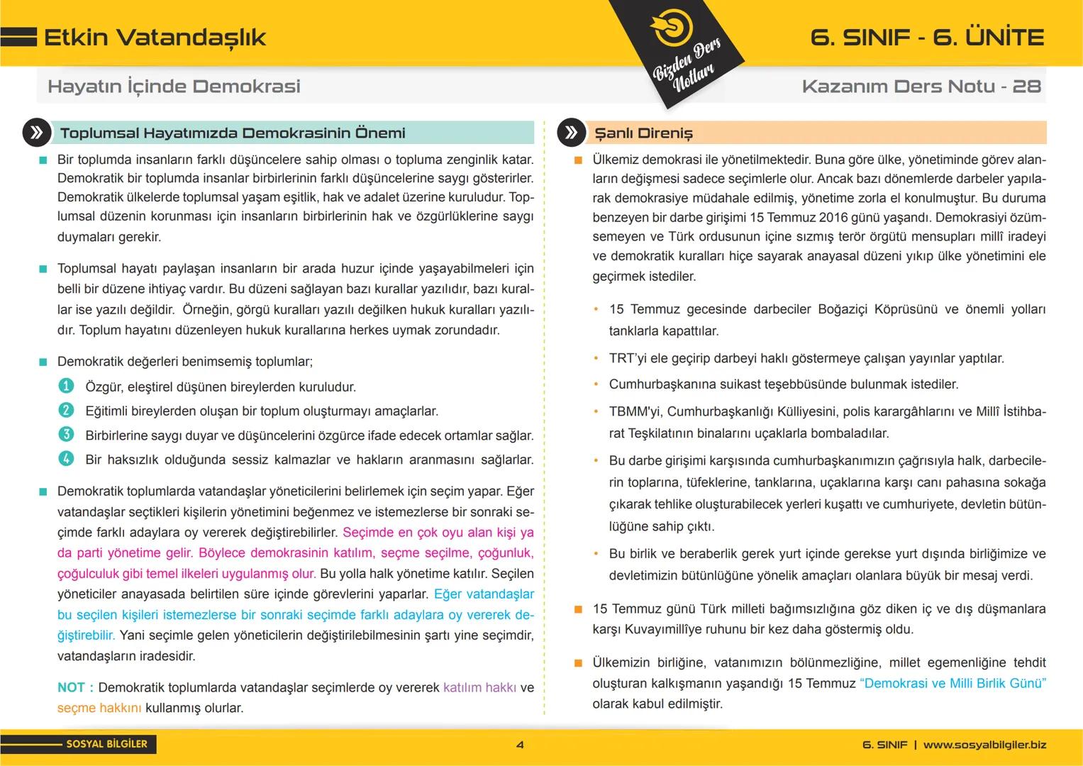 6.SINIF
1, 2, 3, 4, 5 ve
6.ÜNİTE
DERS NOTLARI
sosyalbilgiler.biz
Şeyhmus Yüce # 6.SINIF
# I.ÜNİTE
# DERS NOTLARI
sosyalbilgiler.biz