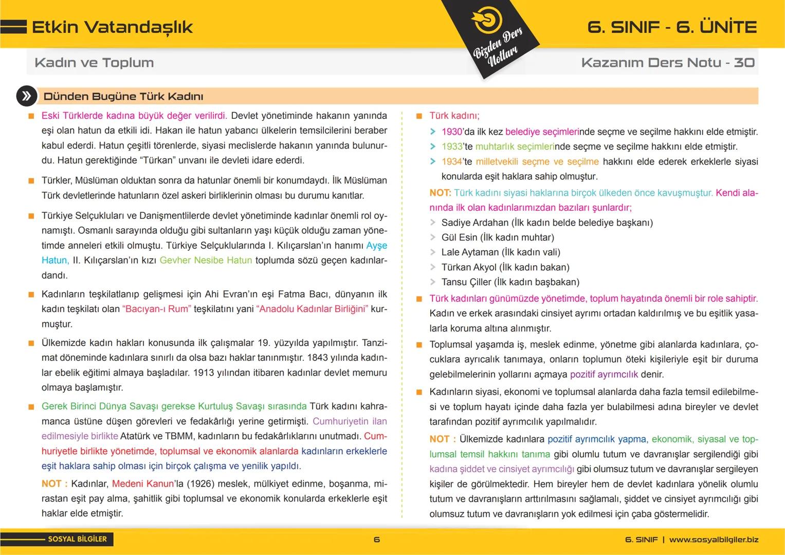 6.SINIF
1, 2, 3, 4, 5 ve
6.ÜNİTE
DERS NOTLARI
sosyalbilgiler.biz
Şeyhmus Yüce # 6.SINIF
# I.ÜNİTE
# DERS NOTLARI
sosyalbilgiler.biz