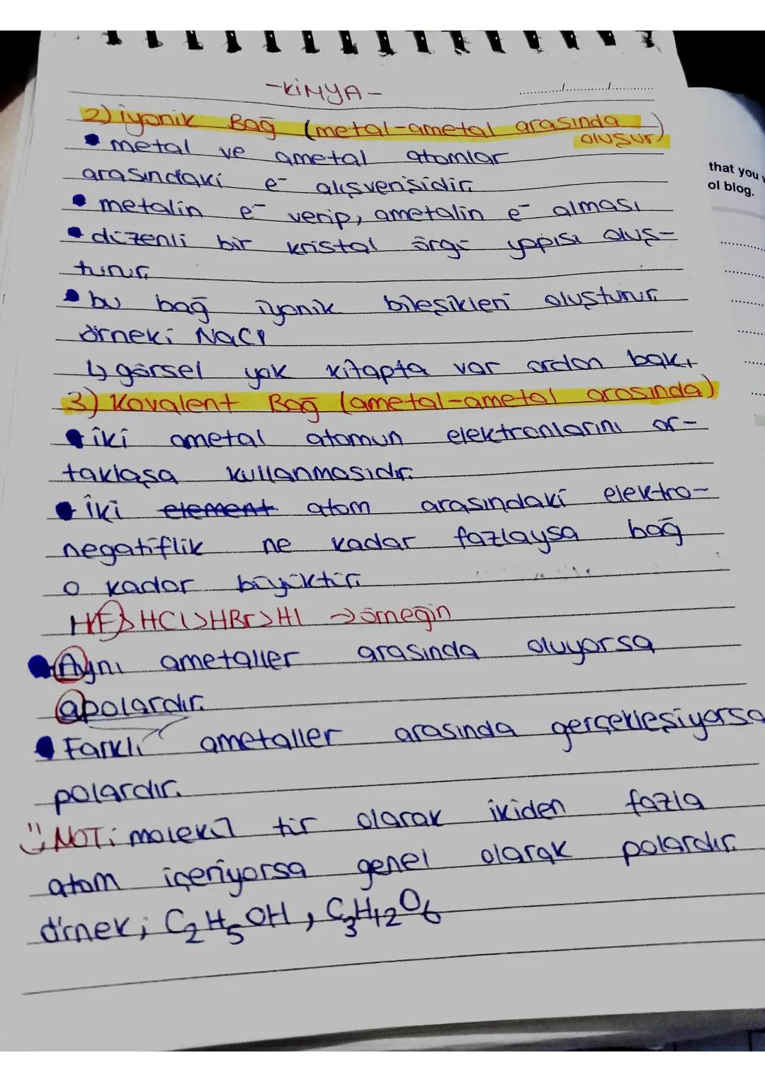-KIMYA-
Kimyasal Bağlar
KOD Kovalent boğ
İyonile bağ
Metalik bağ
1) Metalik Banj (metal-metal arasında)
Lo Metal atomian05 bir araya g