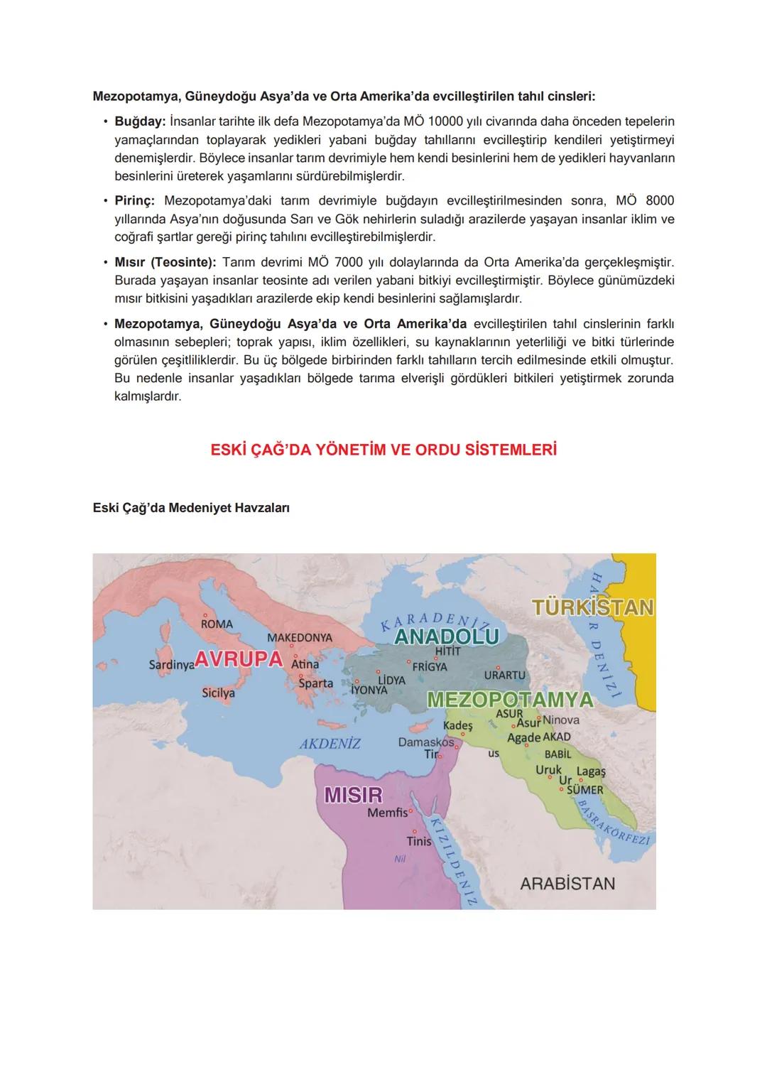 # 2. ÜNİTE
# ESKİ ÇAĞ MEDENİYETLERİ
# TARIM DEVRİMİ'NİN ESKİ ÇAĞ'A ETKİLERİ
- İlk insanlar varlığını sürdürebilmek amacıyla önce aklını v