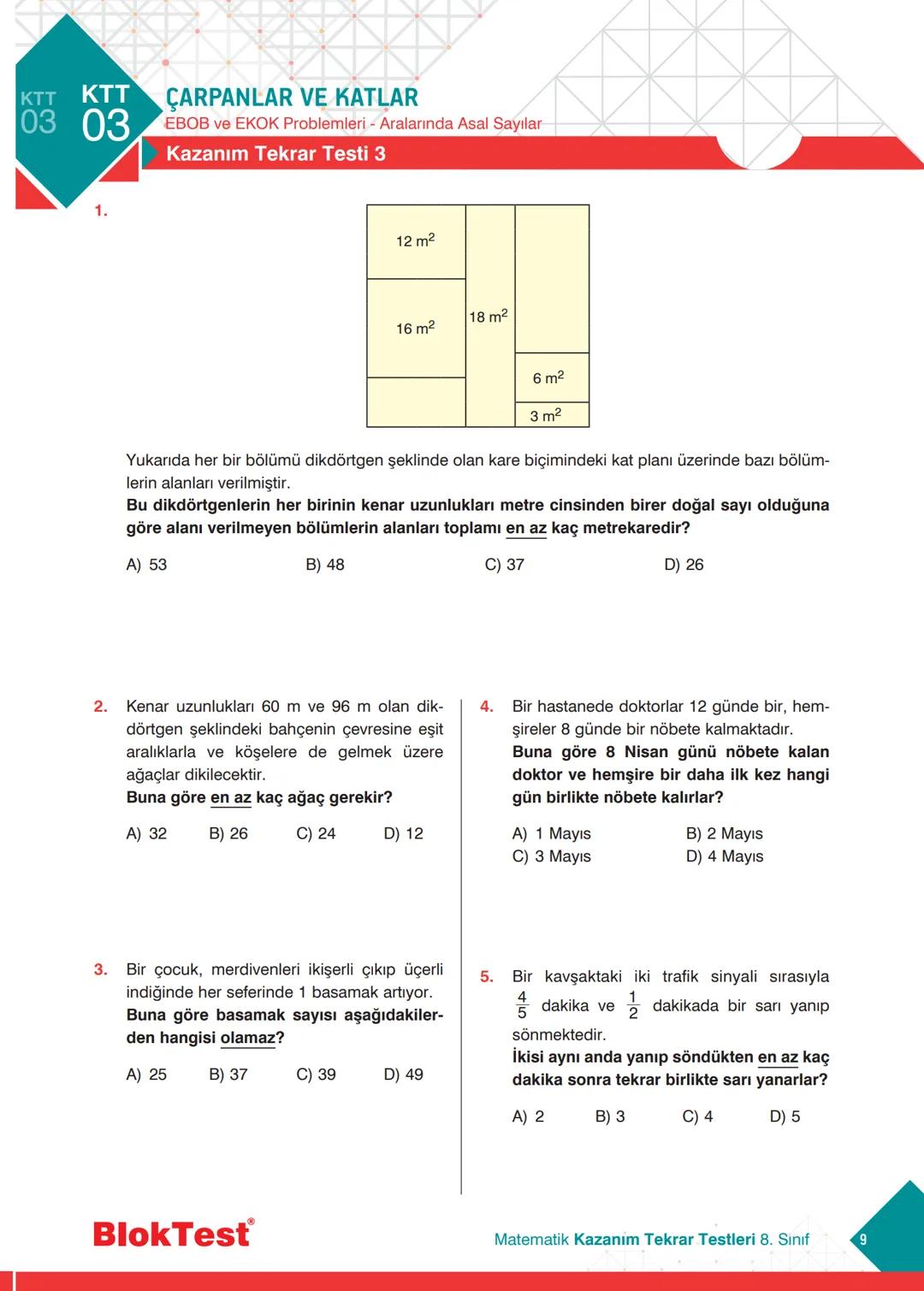 --- OCR Start ---
MATEMATİK
8.
SINIF
TEKRAR
TESTLERİ
✓ Kazanım Tekrar Testleri
✓ Ünite Tekrar Testleri
✔ Dönem Tekrar Testleri
✓ Genel Tekra