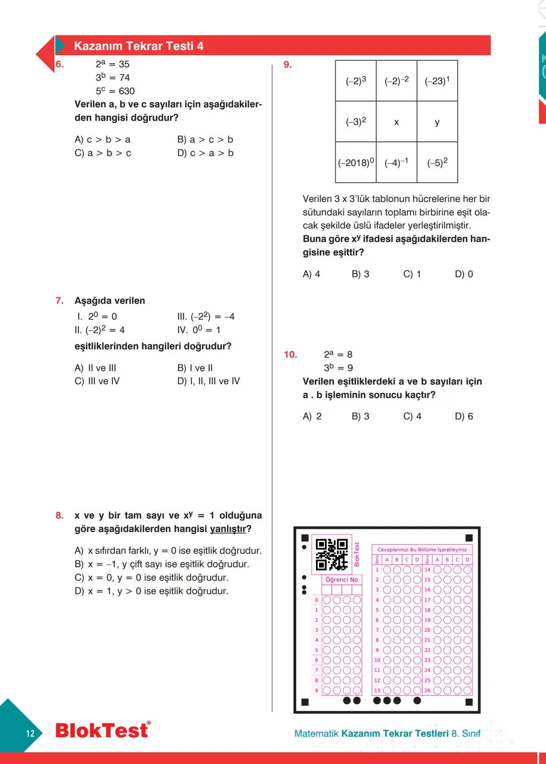 --- OCR Start ---
MATEMATİK
8.
SINIF
TEKRAR
TESTLERİ
✓ Kazanım Tekrar Testleri
✓ Ünite Tekrar Testleri
✔ Dönem Tekrar Testleri
✓ Genel Tekra