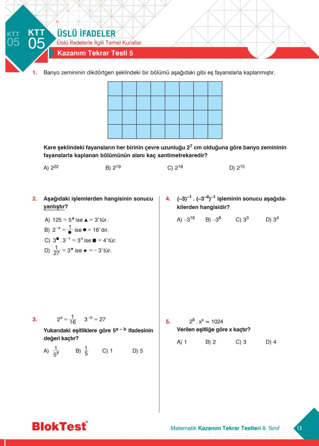 --- OCR Start ---
MATEMATİK
8.
SINIF
TEKRAR
TESTLERİ
✓ Kazanım Tekrar Testleri
✓ Ünite Tekrar Testleri
✔ Dönem Tekrar Testleri
✓ Genel Tekra