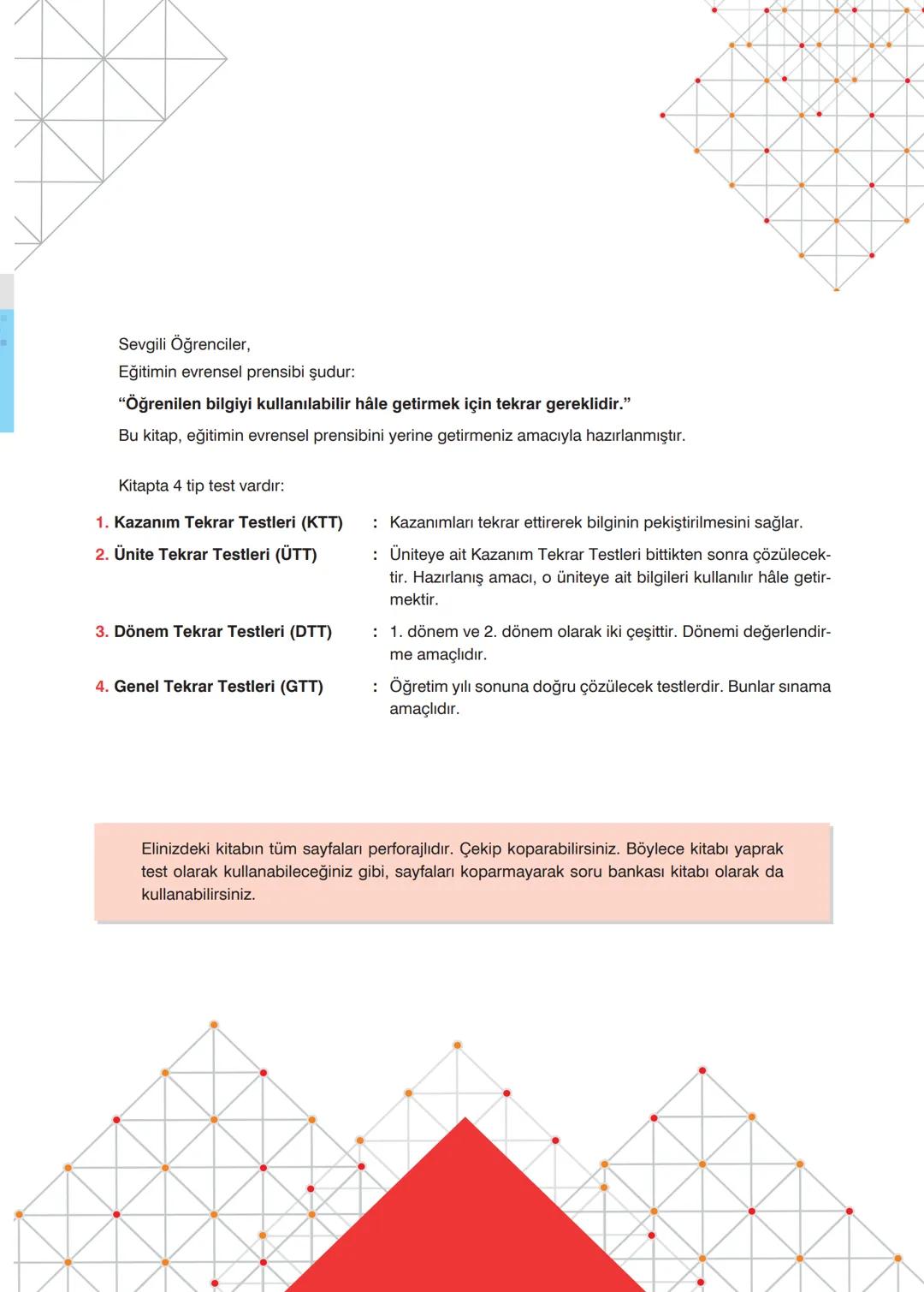 --- OCR Start ---
MATEMATİK
8.
SINIF
TEKRAR
TESTLERİ
✓ Kazanım Tekrar Testleri
✓ Ünite Tekrar Testleri
✔ Dönem Tekrar Testleri
✓ Genel Tekra