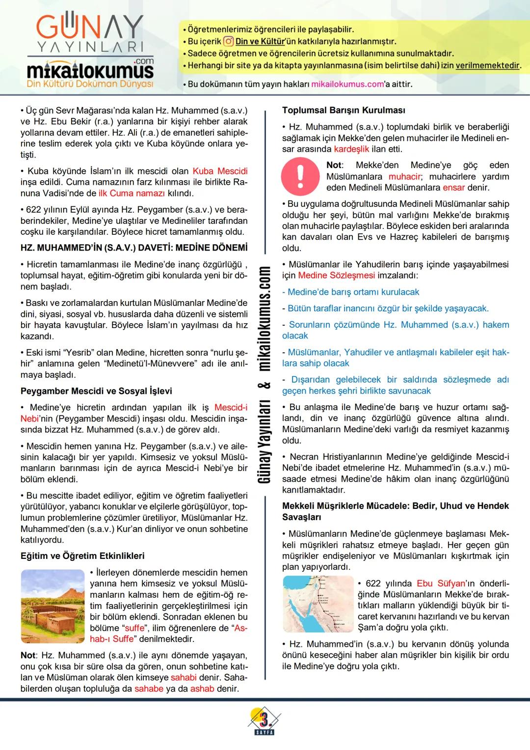 6.
SINIF
GUNAY
ΥΛΥΙΝΙARI
.com
mikailokumus
Din Kültürü Doküman Dünyası
4.
ÜNİTE
HZ. MUHAMMED'İN HAYATI
HZ. MUHAMMED'İN (S.A.V.) DAVETİ: MEKK