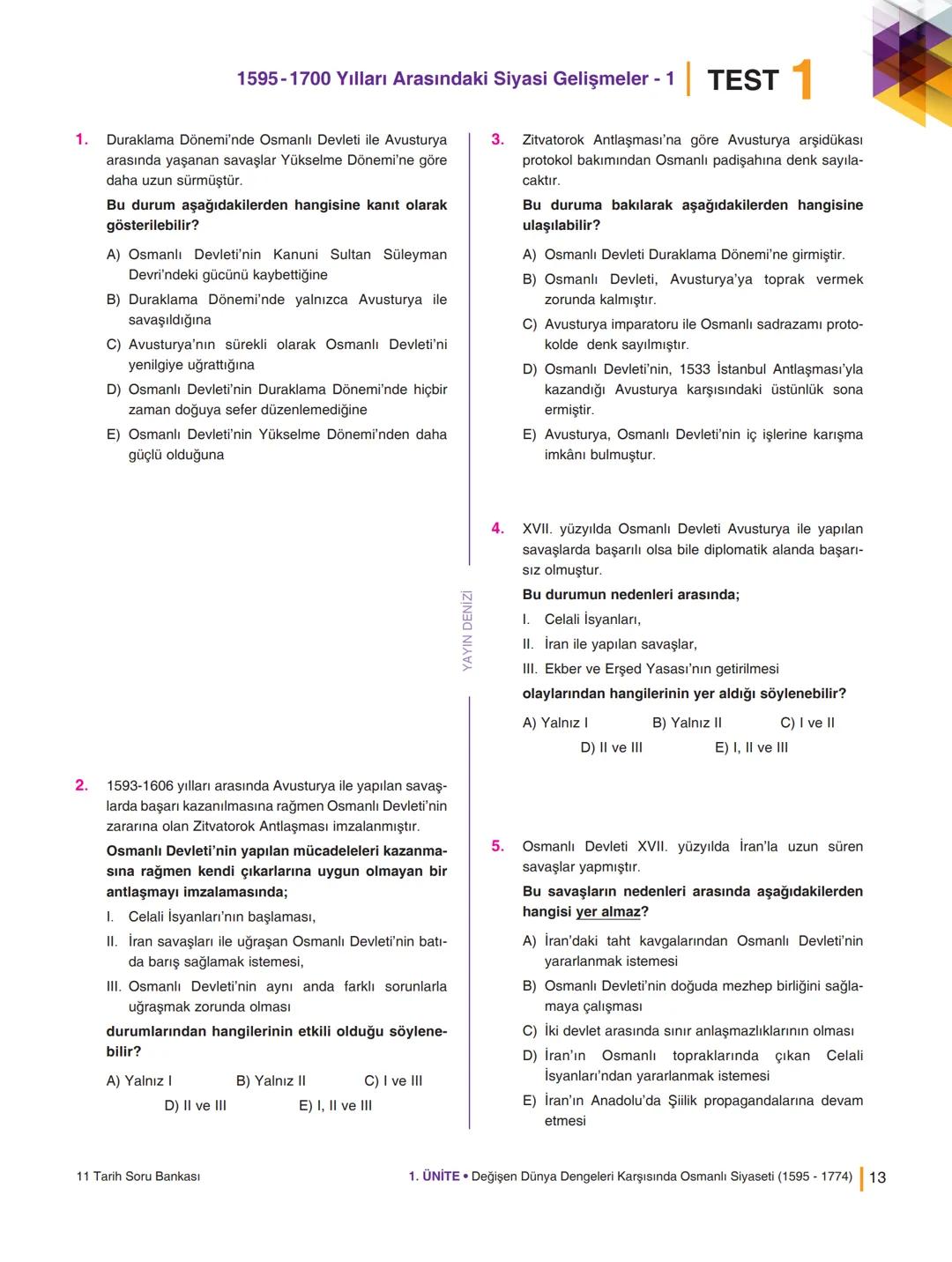 # 11. SINIF
# TARİH
# SORU
# BANKASI
Lise
destek
www.lisedestek.com
Kullanım Kılavuzu için
Karekodu Okut
YAYIN DENİZİ OPTİK DEĞERLENDİRME