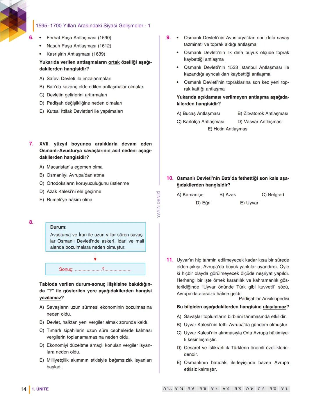 # 11. SINIF
# TARİH
# SORU
# BANKASI
Lise
destek
www.lisedestek.com
Kullanım Kılavuzu için
Karekodu Okut
YAYIN DENİZİ OPTİK DEĞERLENDİRME