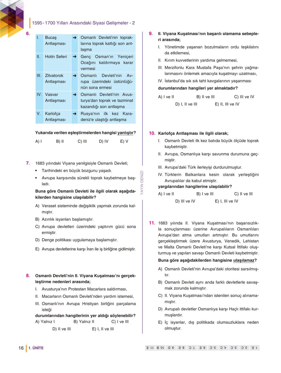 # 11. SINIF
# TARİH
# SORU
# BANKASI
Lise
destek
www.lisedestek.com
Kullanım Kılavuzu için
Karekodu Okut
YAYIN DENİZİ OPTİK DEĞERLENDİRME