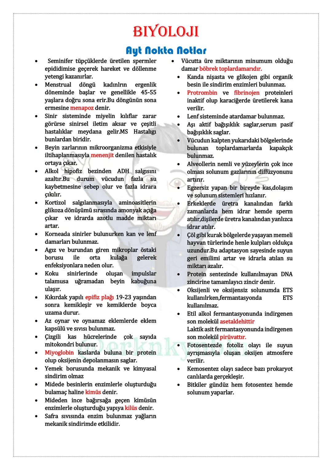 # Biyoloji
## NOKTA NOTLAR
### TYT
@erknkynbkn # BİYOLOJİ
## NOKTA NOTLAR
### TYT
@erknkynbkn # BIYOLOJİ
## Tyt Nokta Notlar
* Sünge