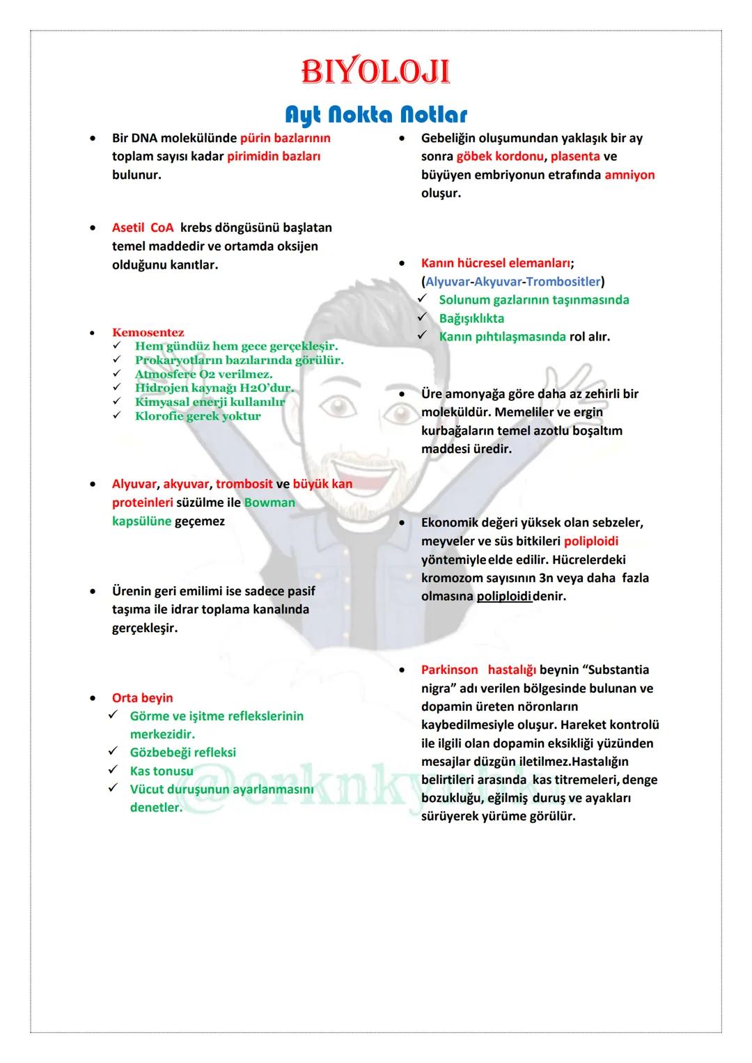 # Biyoloji
## NOKTA NOTLAR
### TYT
@erknkynbkn # BİYOLOJİ
## NOKTA NOTLAR
### TYT
@erknkynbkn # BIYOLOJİ
## Tyt Nokta Notlar
* Sünge