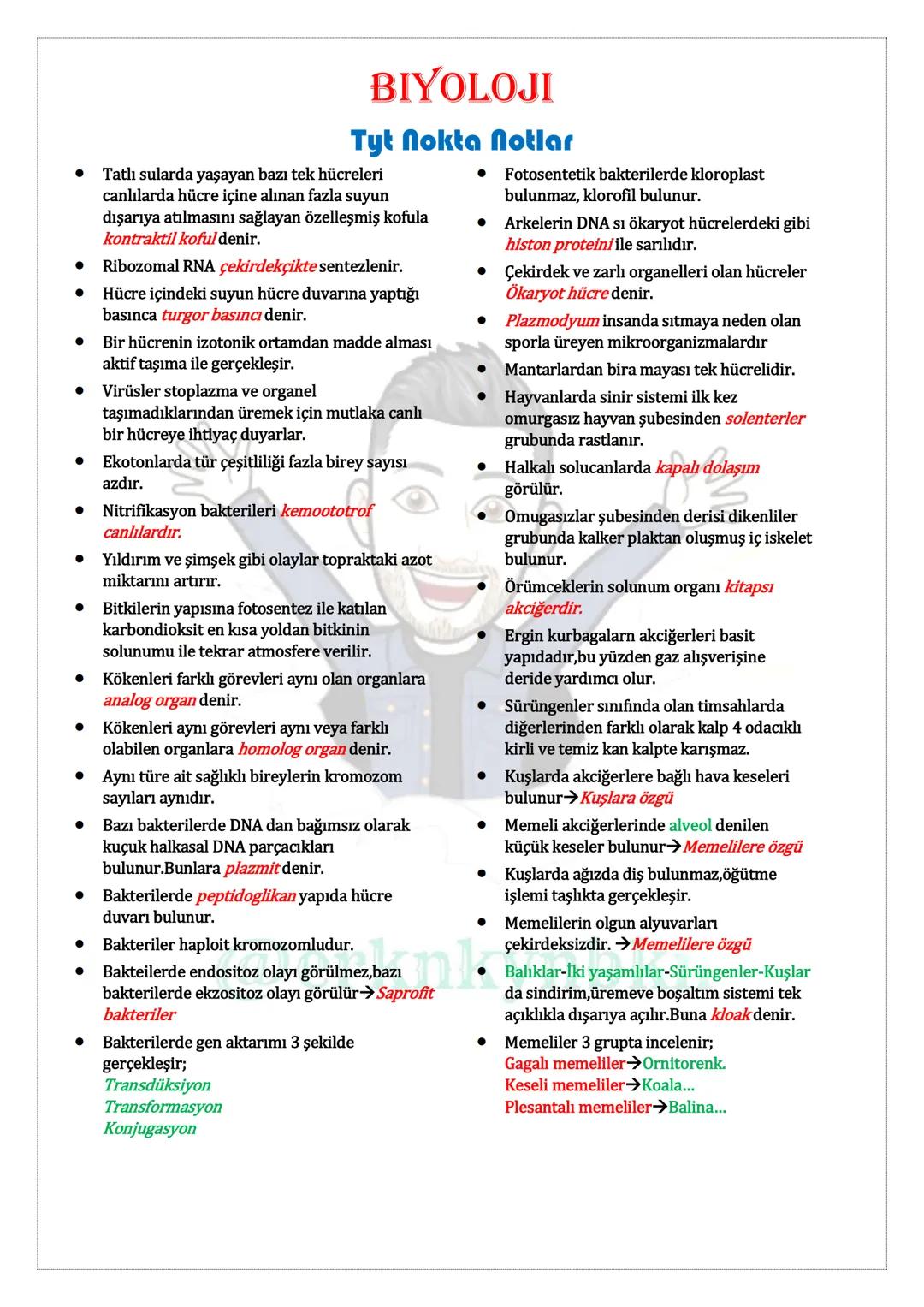 # Biyoloji
## NOKTA NOTLAR
### TYT
@erknkynbkn # BİYOLOJİ
## NOKTA NOTLAR
### TYT
@erknkynbkn # BIYOLOJİ
## Tyt Nokta Notlar
* Sünge