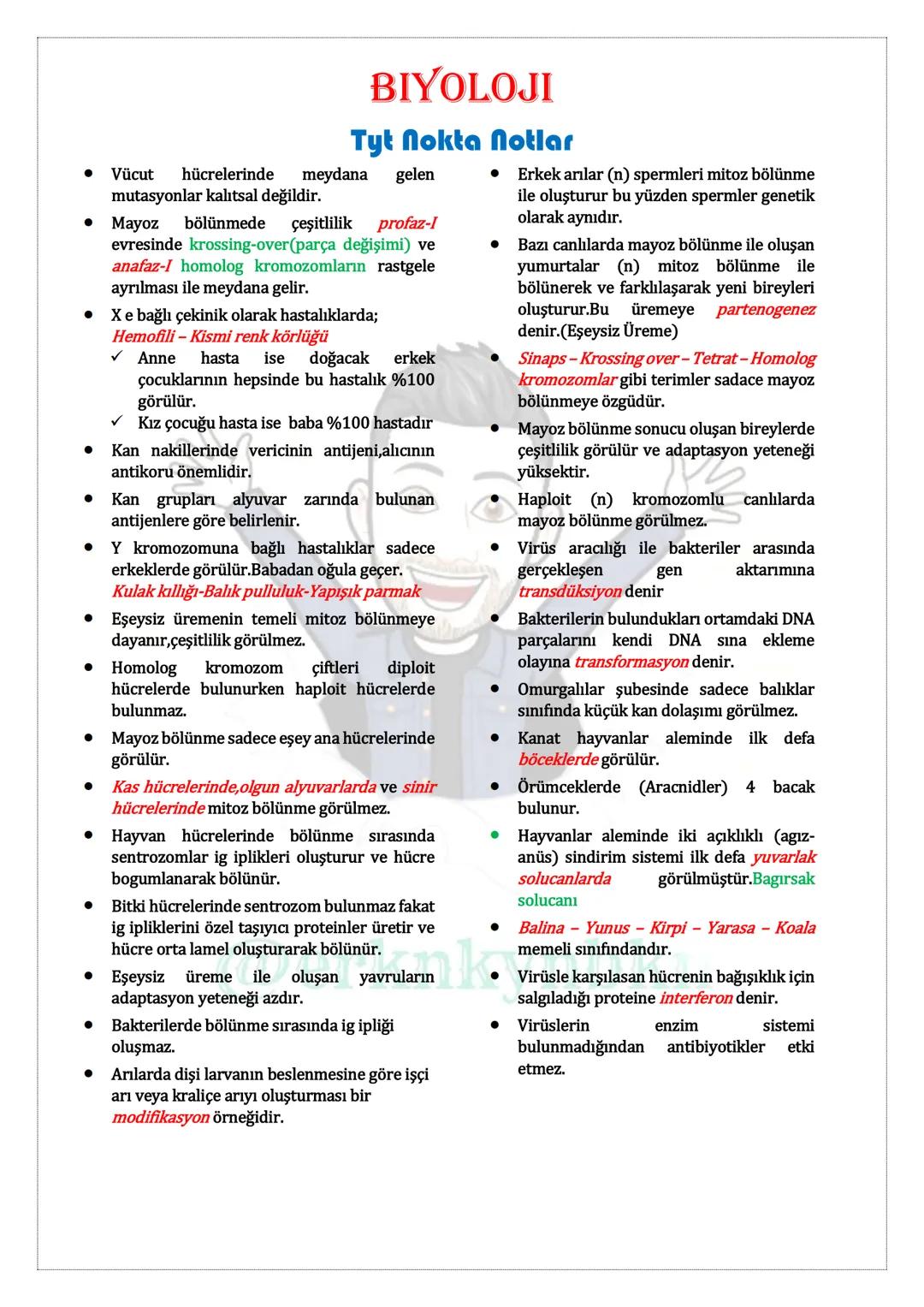 # Biyoloji
## NOKTA NOTLAR
### TYT
@erknkynbkn # BİYOLOJİ
## NOKTA NOTLAR
### TYT
@erknkynbkn # BIYOLOJİ
## Tyt Nokta Notlar
* Sünge