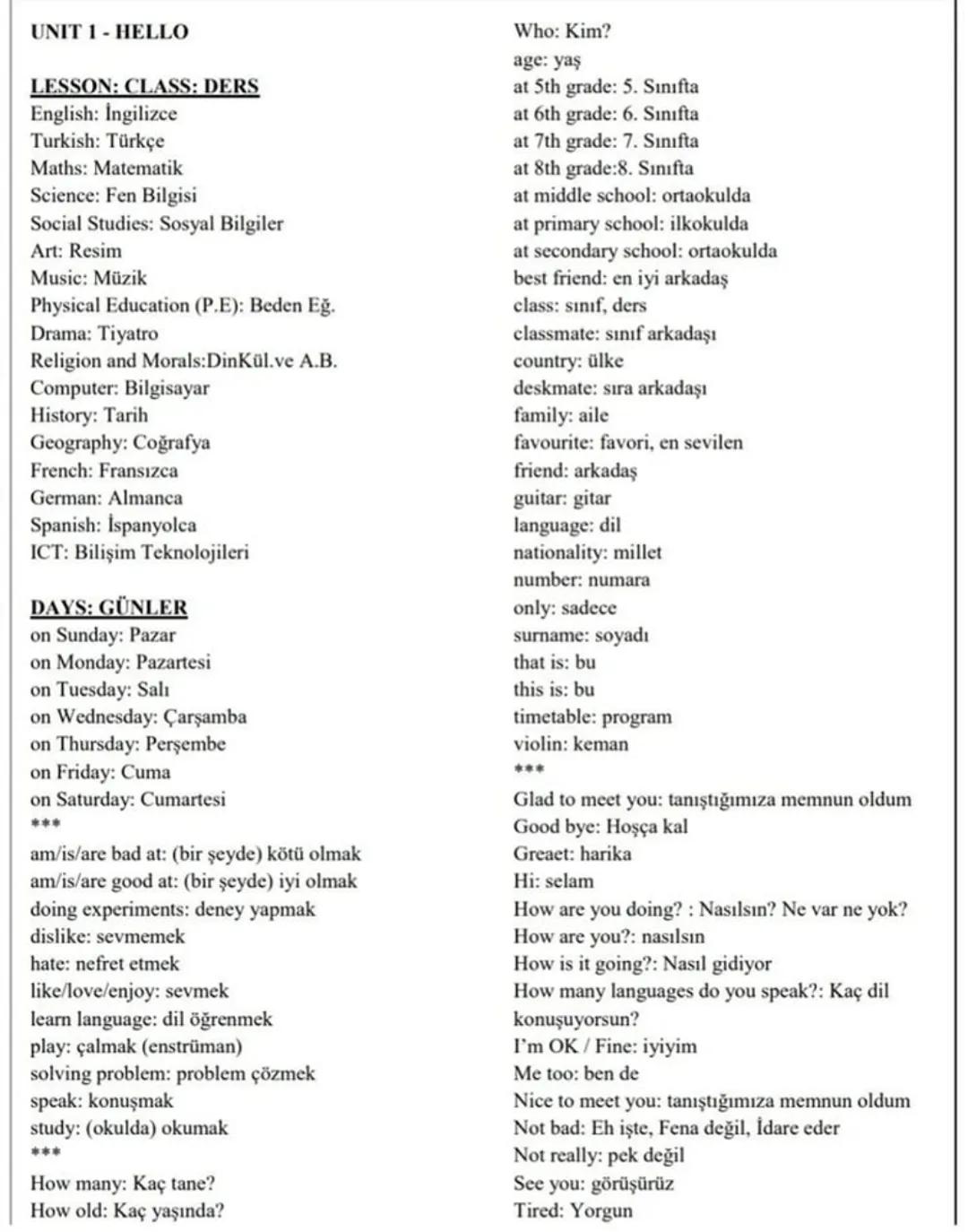 İngilizce kelimeler