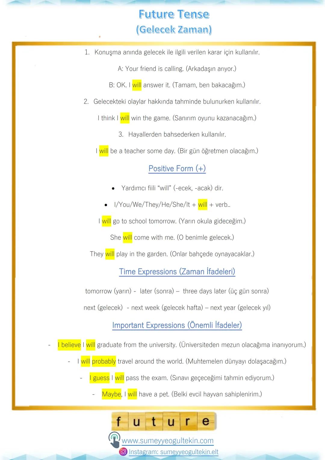 --- OCR Start ---
*
UNIT 7
DREAMS
became famous: ünlü olmak
Future Dreams
be a football player: futbolcu olmak
go to university: üniversitey