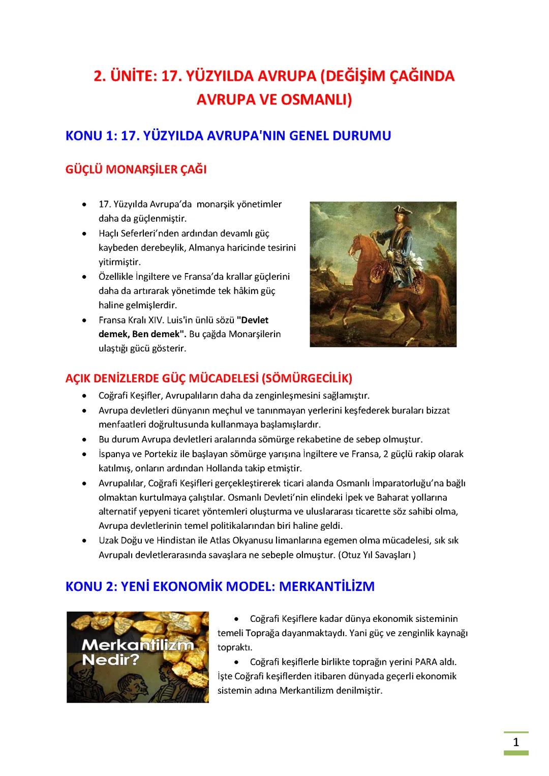 Tarih 11. Sınıf 2. Ünite Konu Özeti